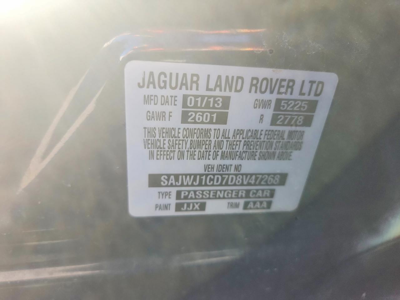 2013 Jaguar Xj Blue vin: SAJWJ1CD7D8V47268