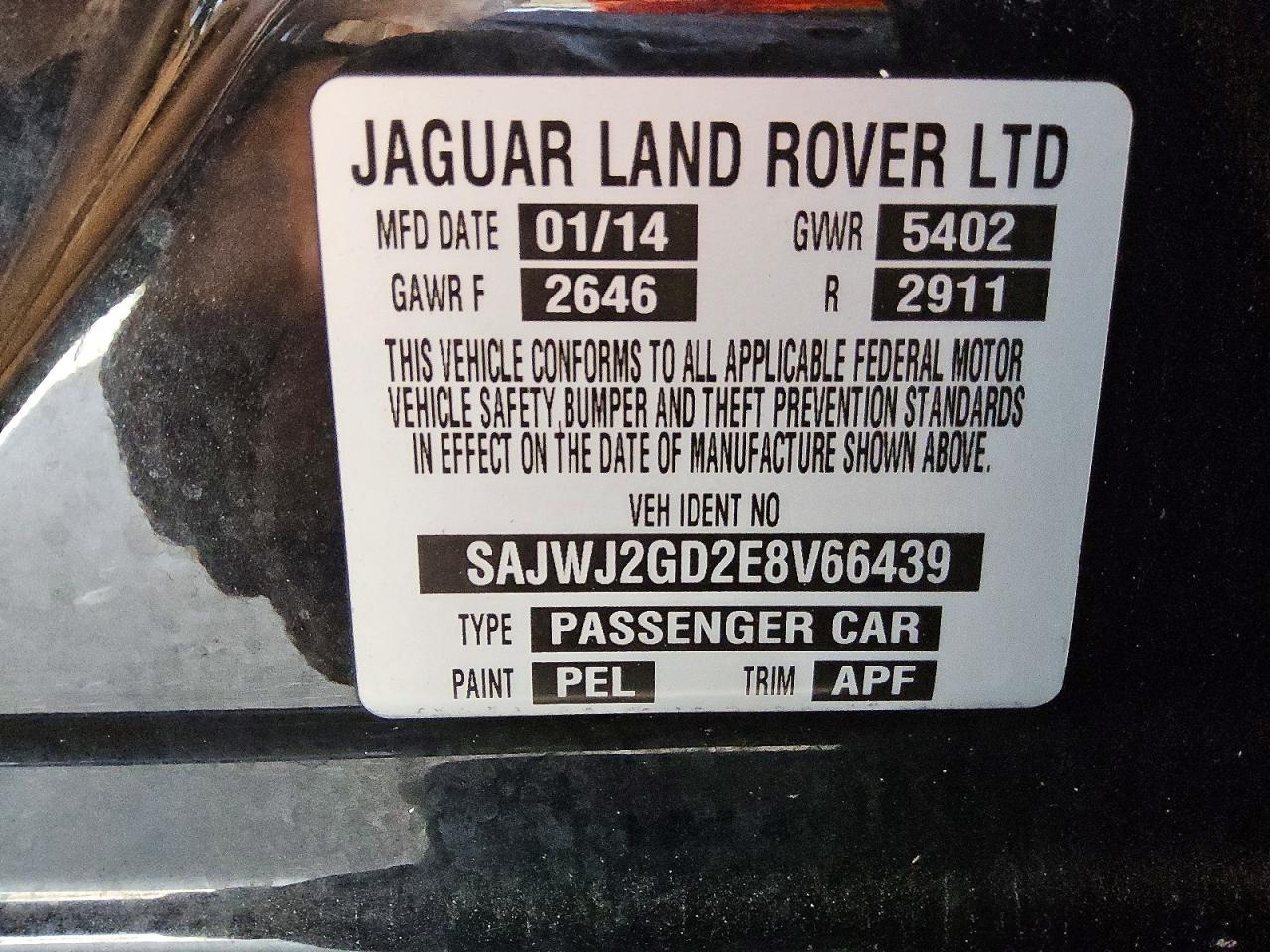 2014 Jaguar Xjl Portfolio Черный vin: SAJWJ2GD2E8V66439