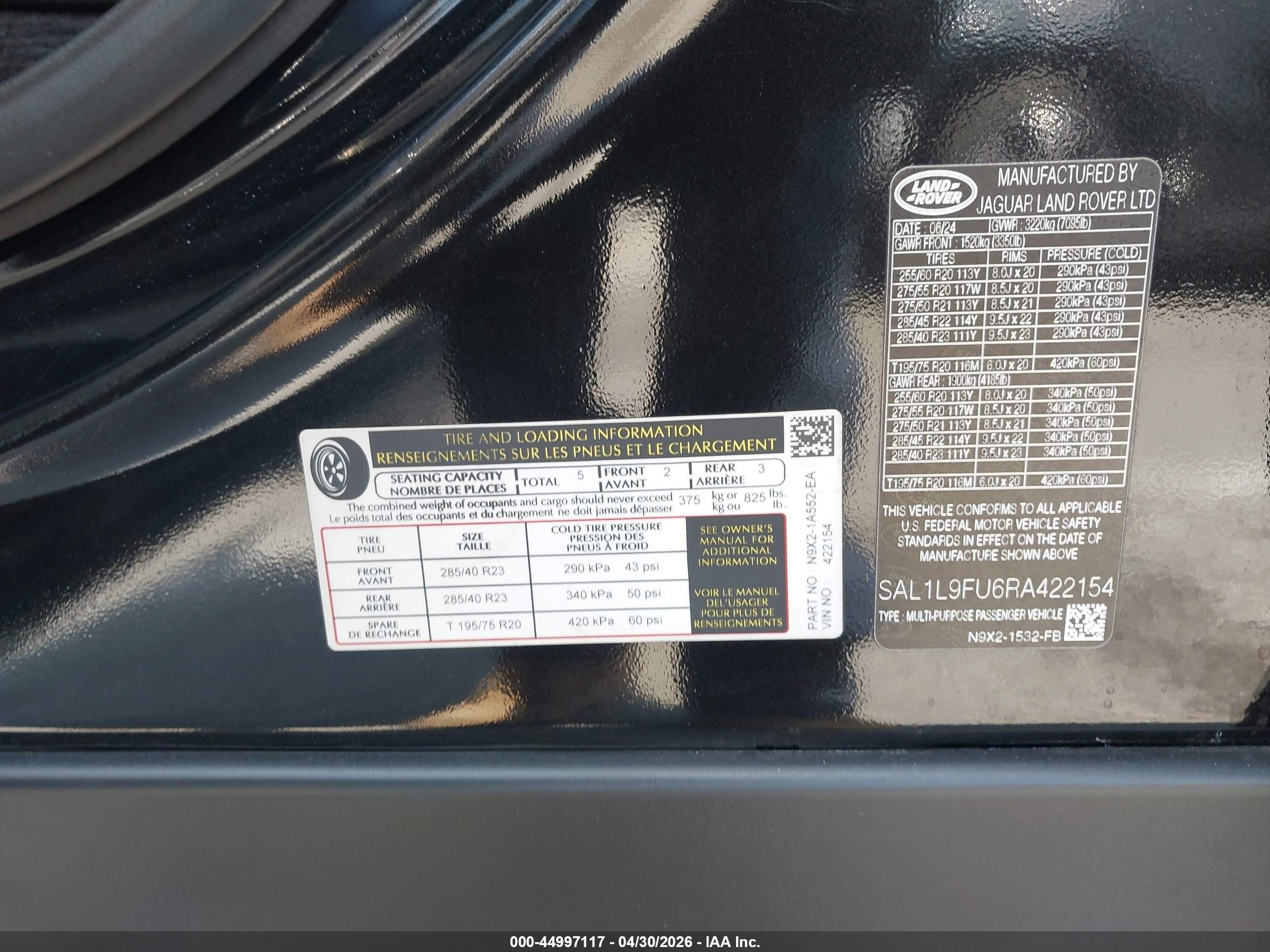 2024 Land Rover Range Rover Sport Dynamic Se Black vin: SAL1L9FU6RA422154