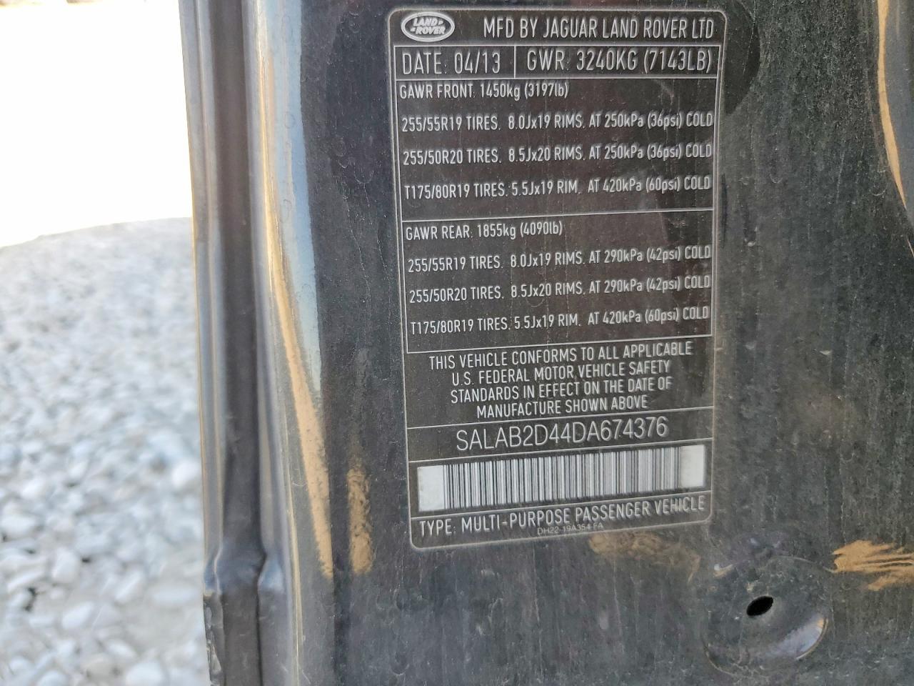 2013 Land Rover Lr4 Черный vin: SALAB2D44DA674376