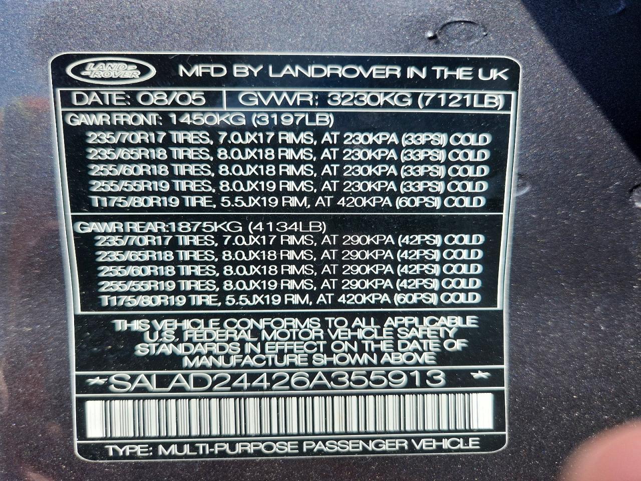 2006 Land Rover Lr3 Se Gray vin: SALAD24426A355913