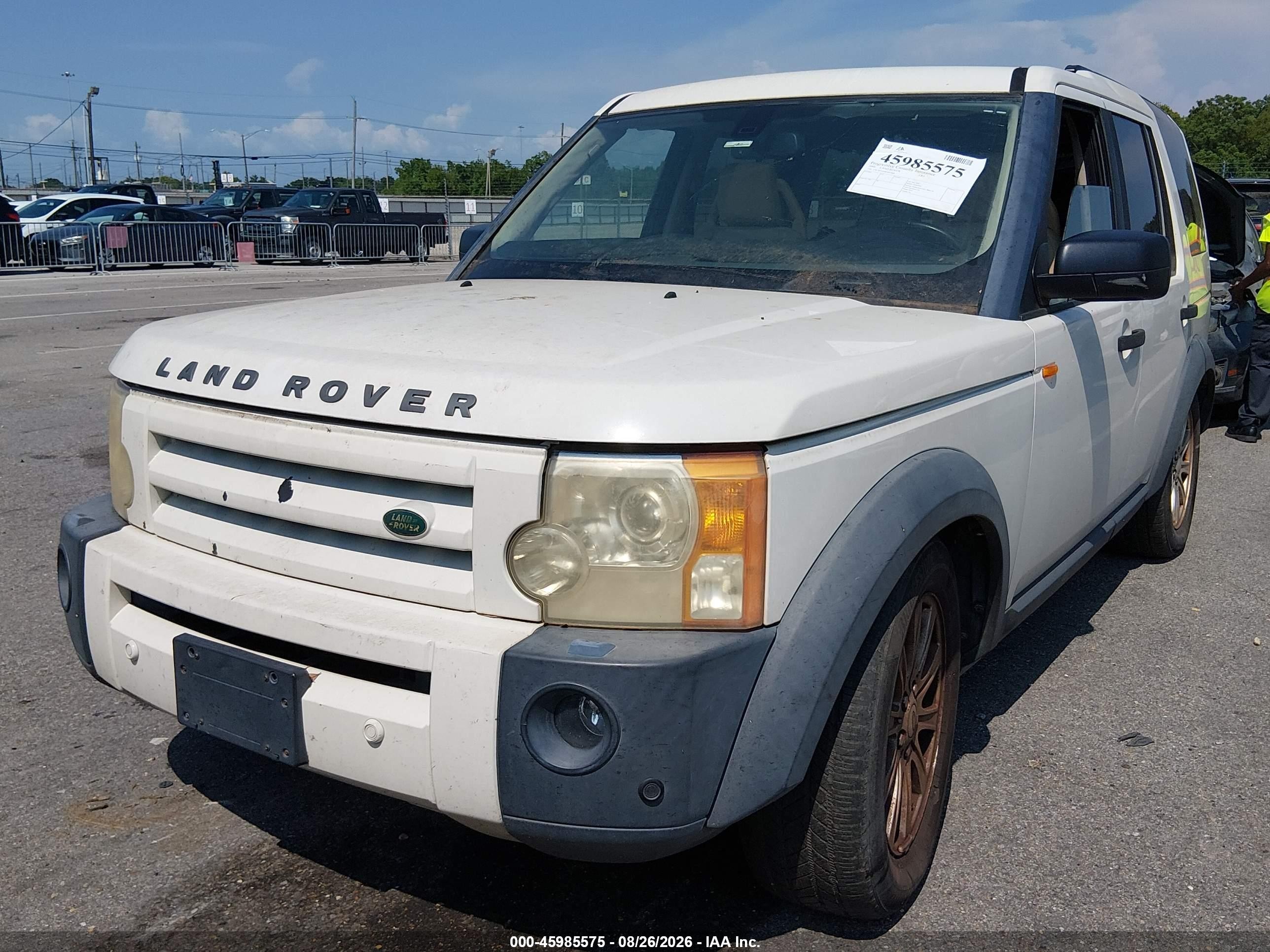2008 Land Rover Lr3 V8 Se White vin: SALAE25448A465666