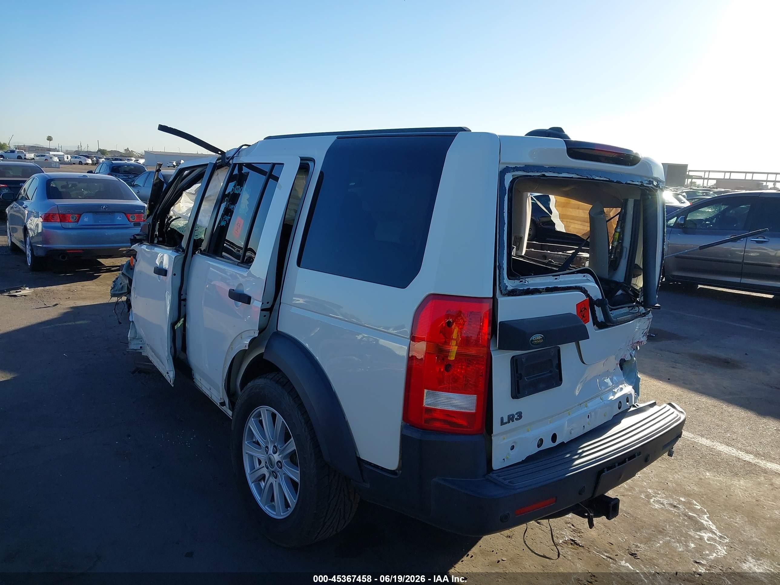 2007 Land Rover Lr3 V8 Se White vin: SALAE25457A428351