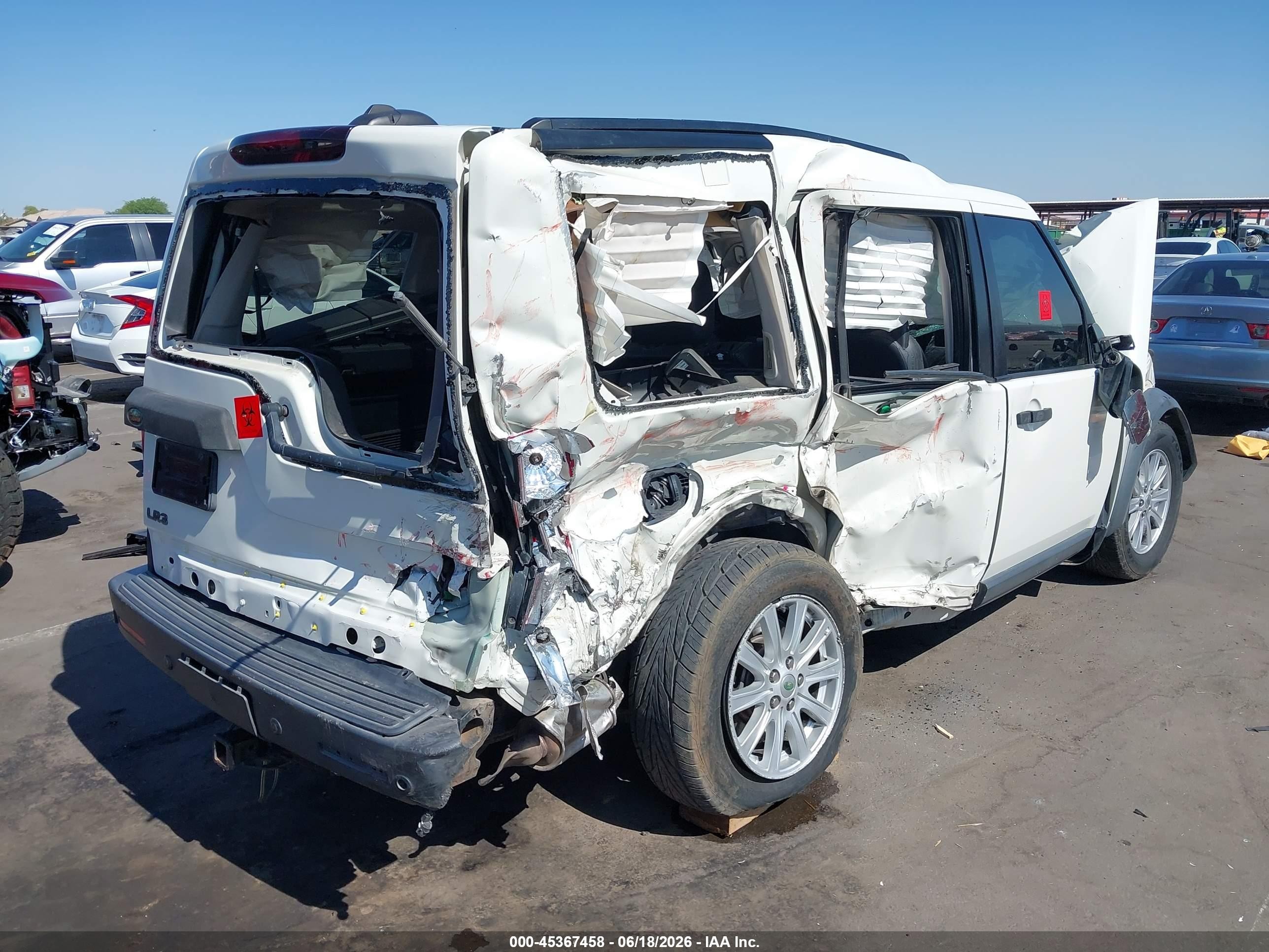 2007 Land Rover Lr3 V8 Se White vin: SALAE25457A428351