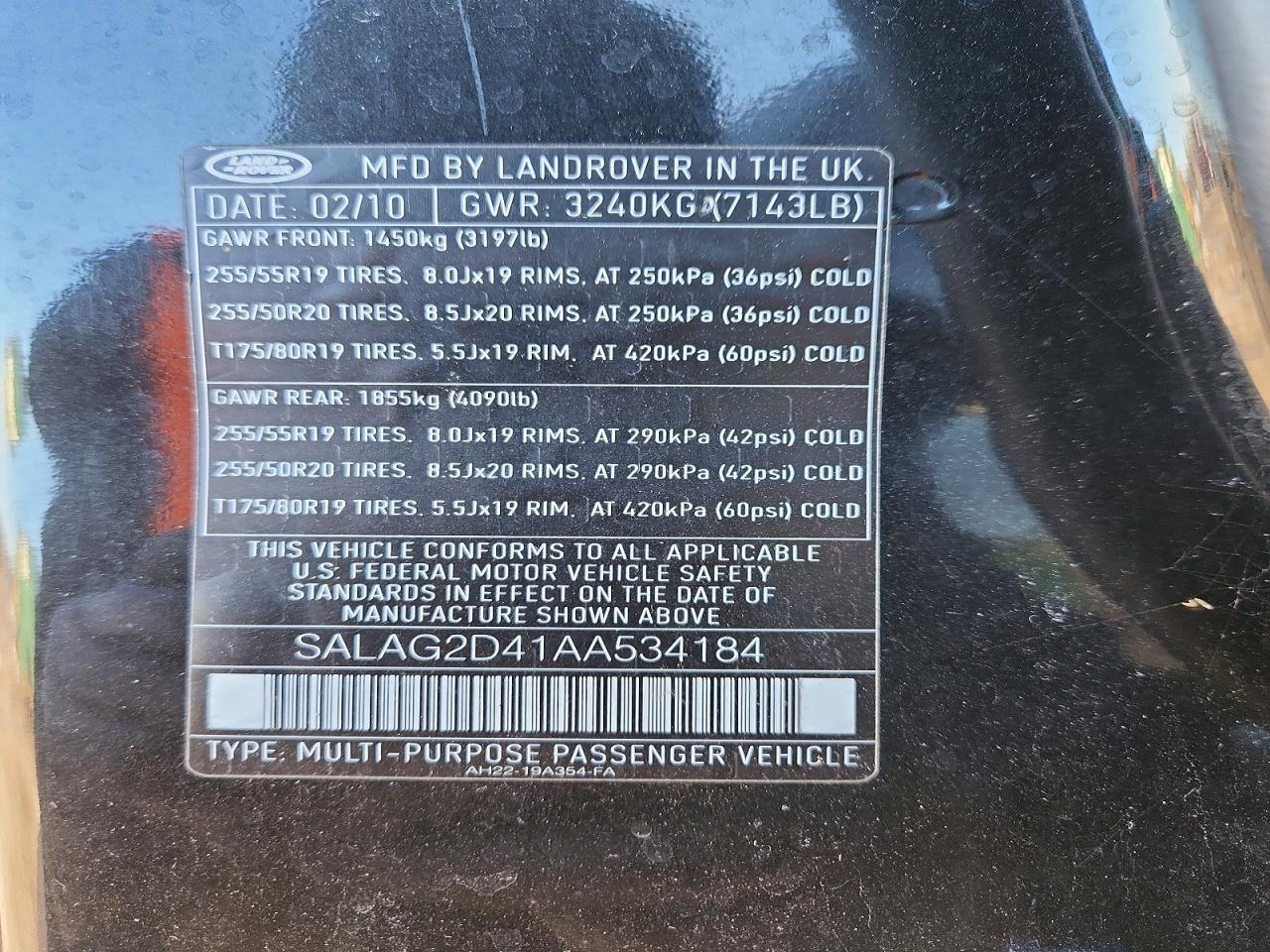 2010 Land Rover Lr4 Hse Black vin: SALAG2D41AA534184