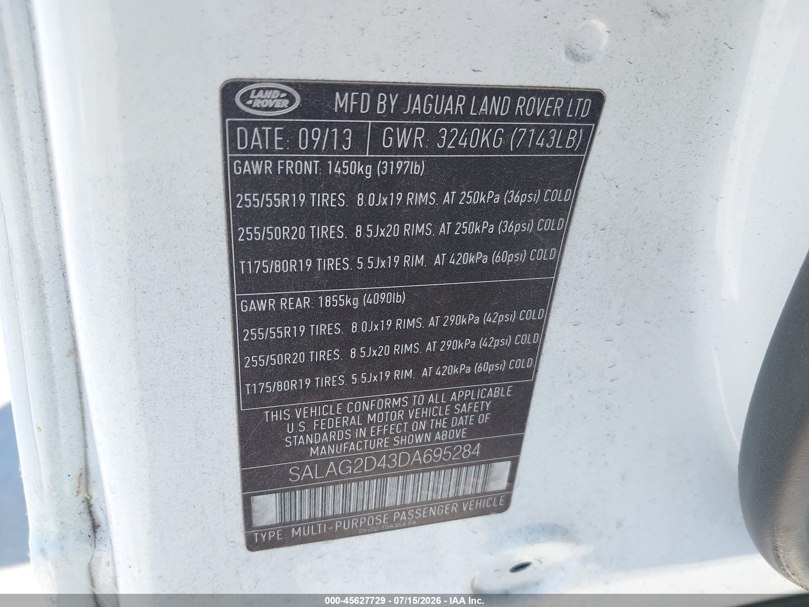 2013 Land Rover Lr4   White vin: SALAG2D43DA695284