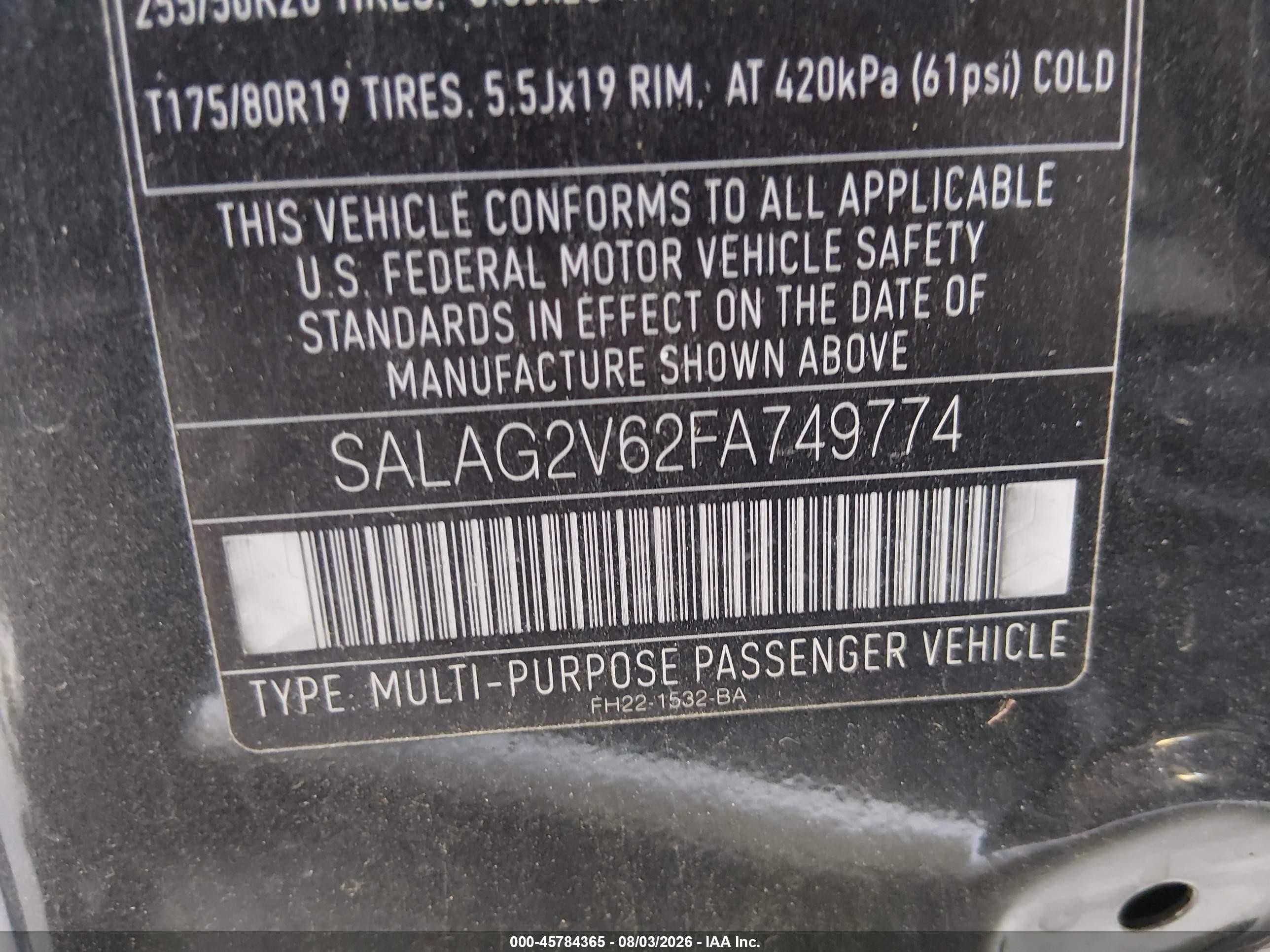 2015 Land Rover Lr4   Black vin: SALAG2V62FA749774