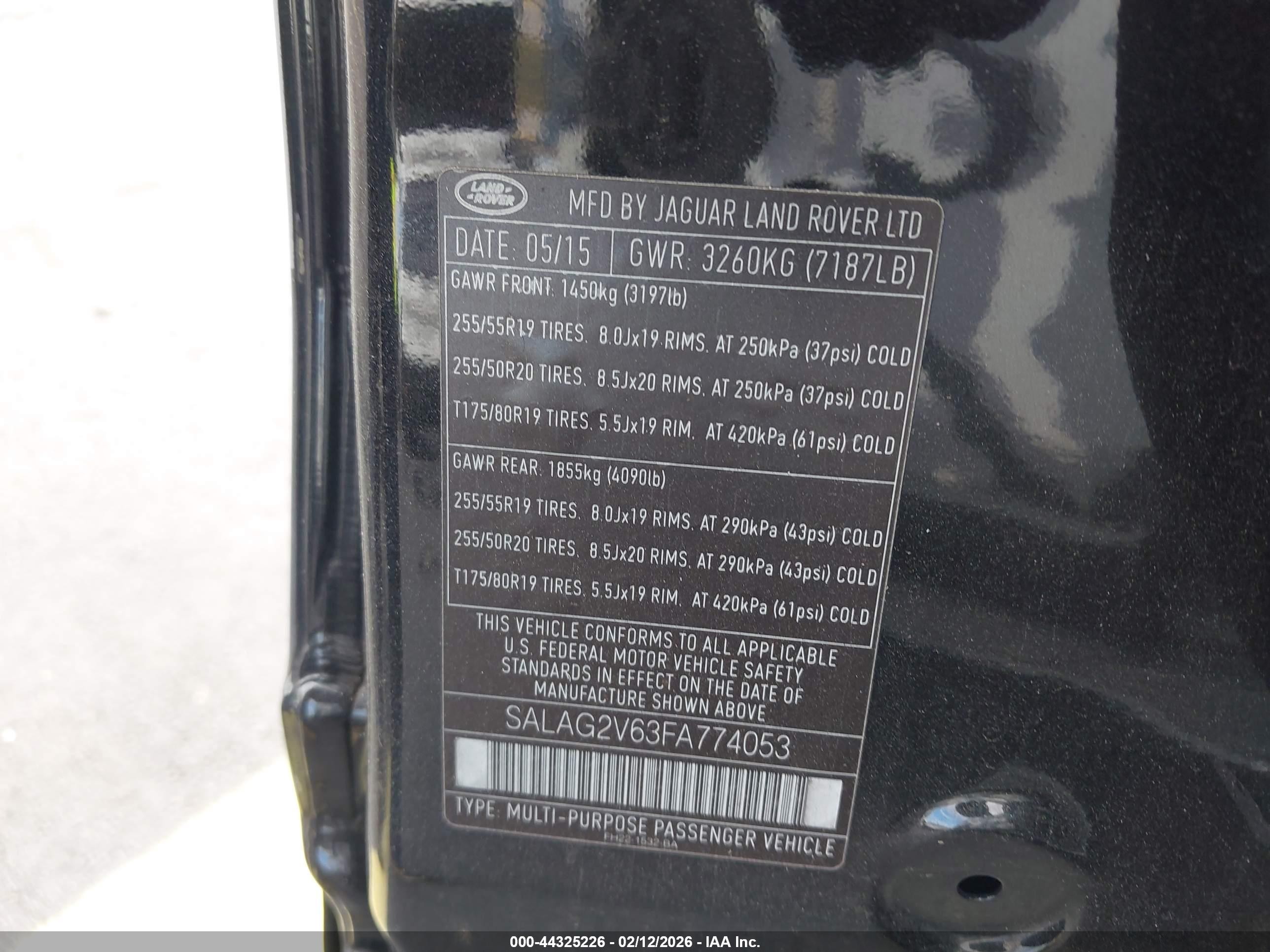 2015 Land Rover Lr4   Black vin: SALAG2V63FA774053