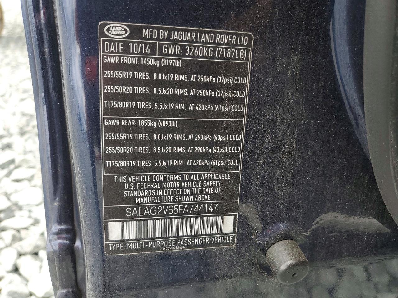 2015 Land Rover Lr4 Hse Blue vin: SALAG2V65FA744147