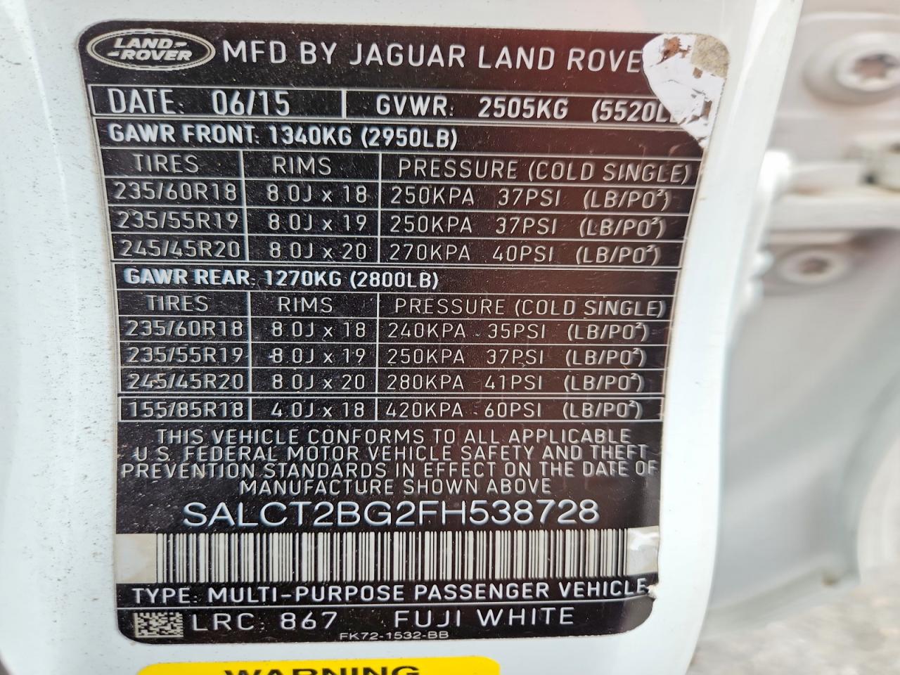 2015 Land Rover Discovery Sport Hse Luxury Белый vin: SALCT2BG2FH538728