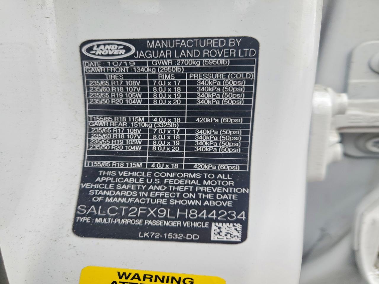 2020 Land Rover Discovery Sport S R-dynamic White vin: SALCT2FX9LH844234