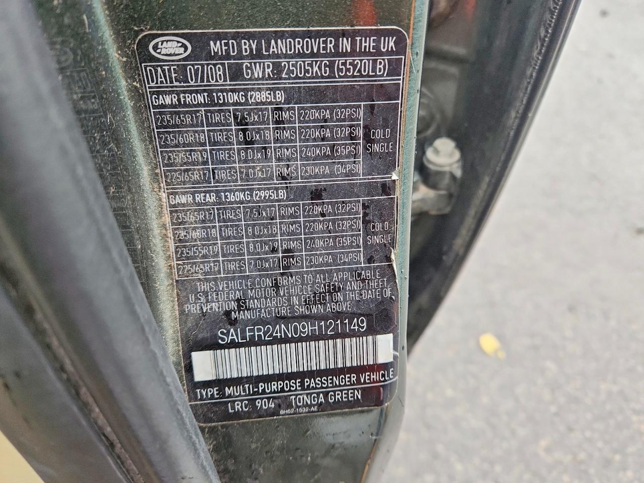 2009 Land Rover Lr2 Hse Green vin: SALFR24N09H121149