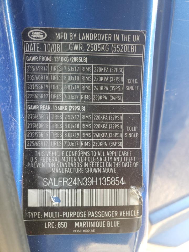 2009 Land Rover Lr2 Hse Синий vin: SALFR24N39H135854