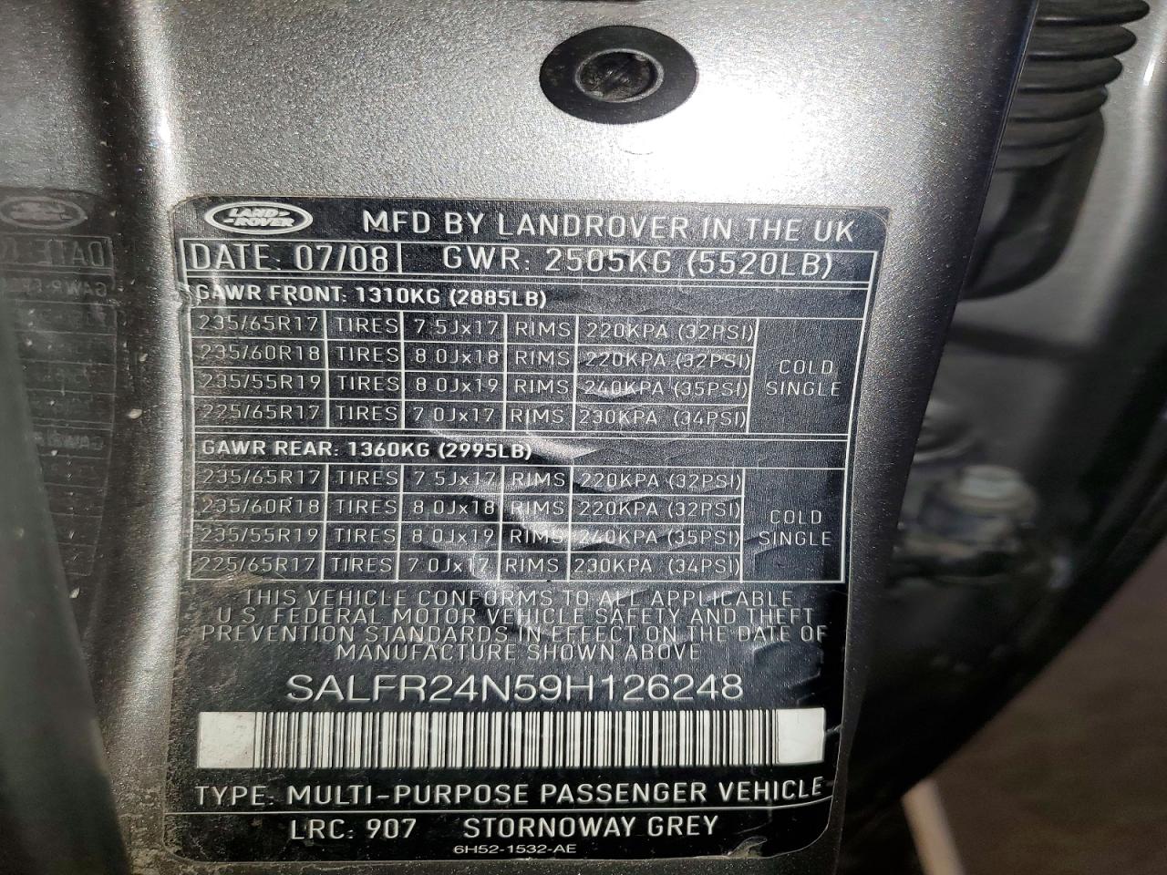 2009 Land Rover Lr2 Hse Gray vin: SALFR24N59H126248