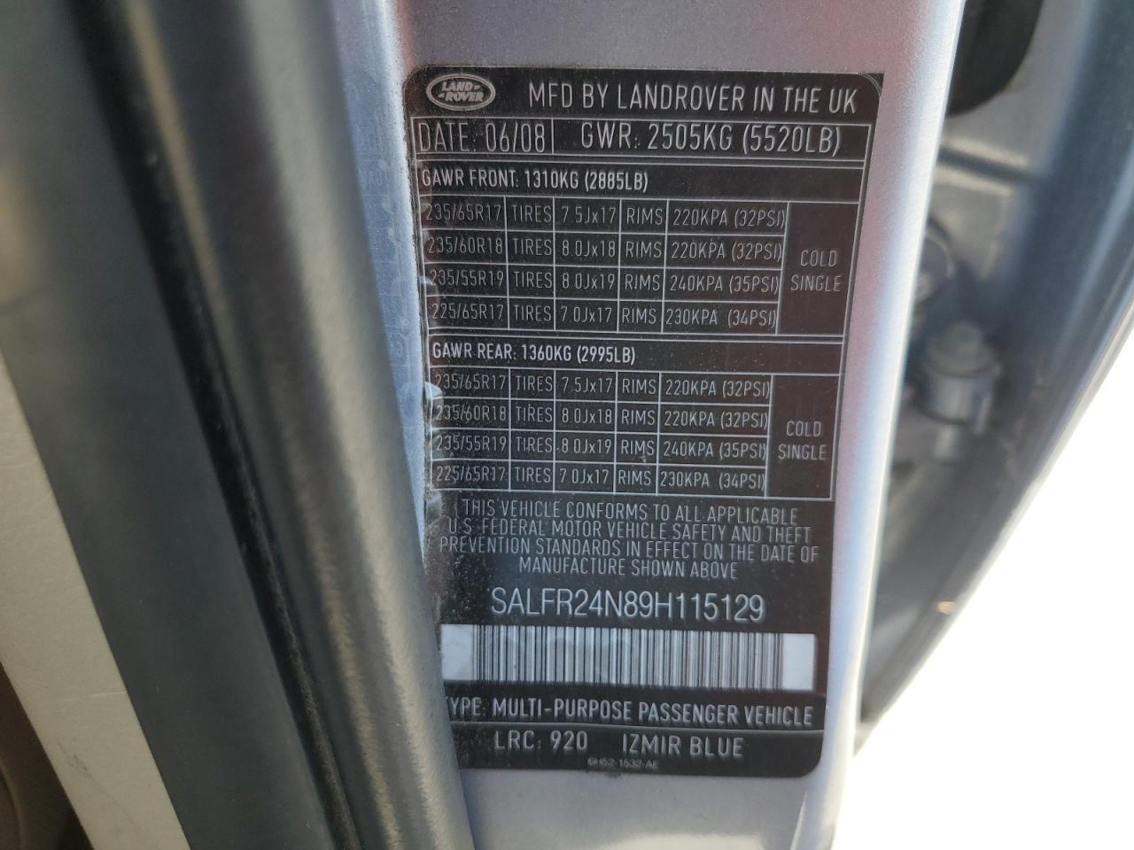 2009 Land Rover Lr2 Hse Синий vin: SALFR24N89H115129