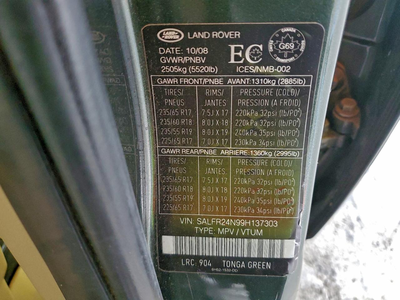 2009 Land Rover Lr2 Hse Серый vin: SALFR24N99H137303