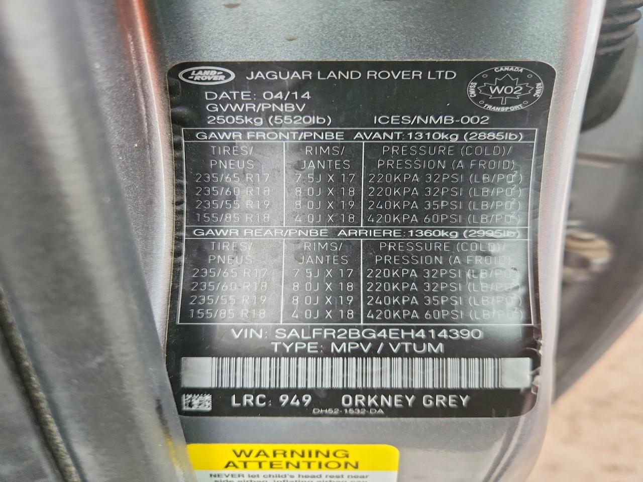 2014 Land Rover Lr2 Hse Silver vin: SALFR2BG4EH414390
