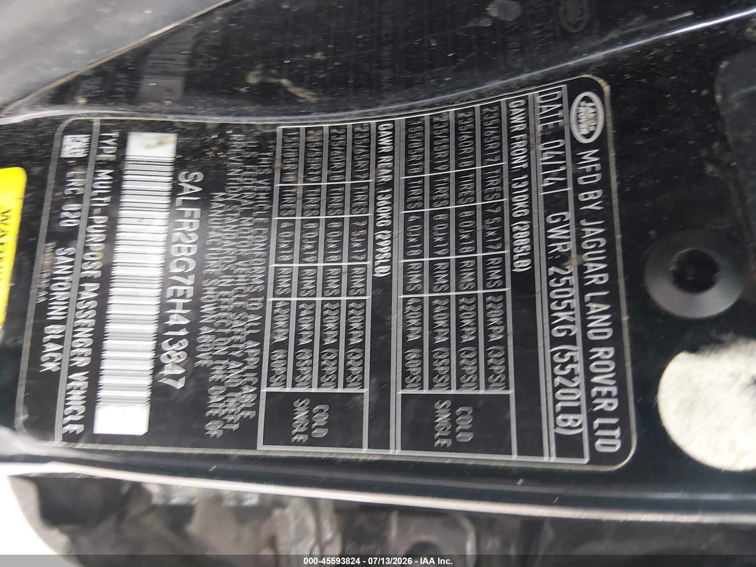 2014 Land Rover Lr2 Black vin: SALFR2BG7EH413847