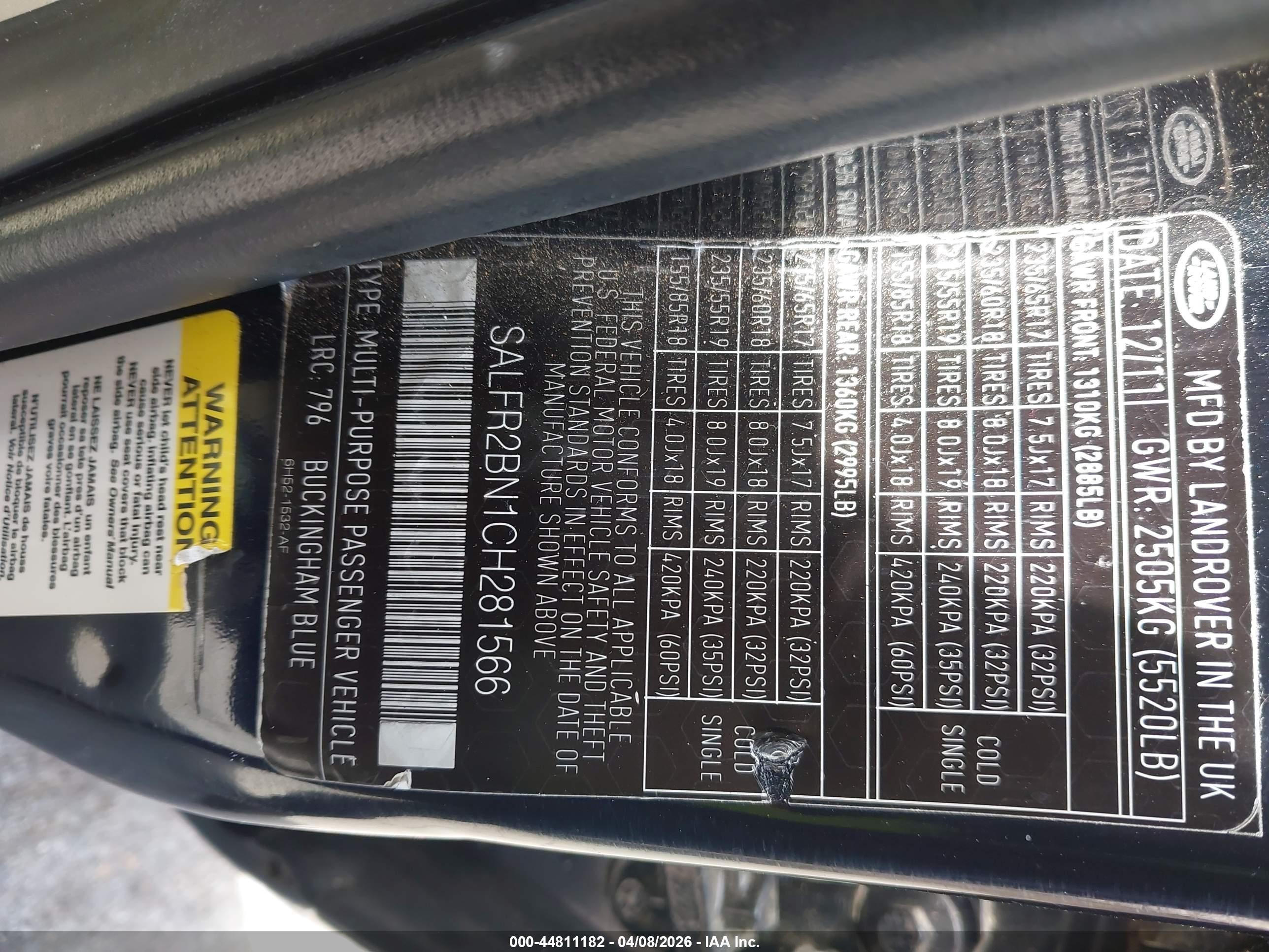 2012 Land Rover Lr2   Dark Blue vin: SALFR2BN1CH281566