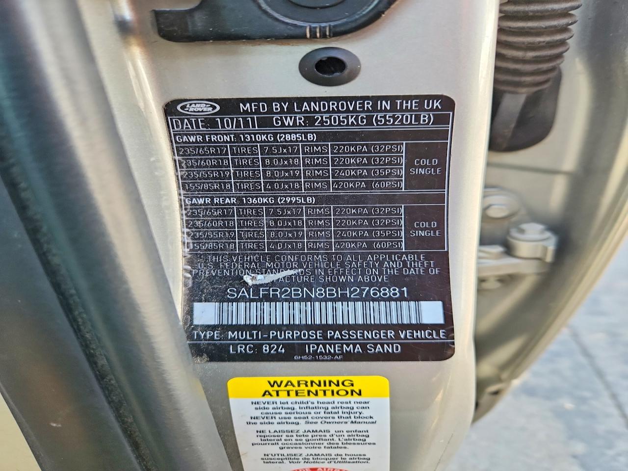 2011 Land Rover Lr2 Hse Gray vin: SALFR2BN8BH276881