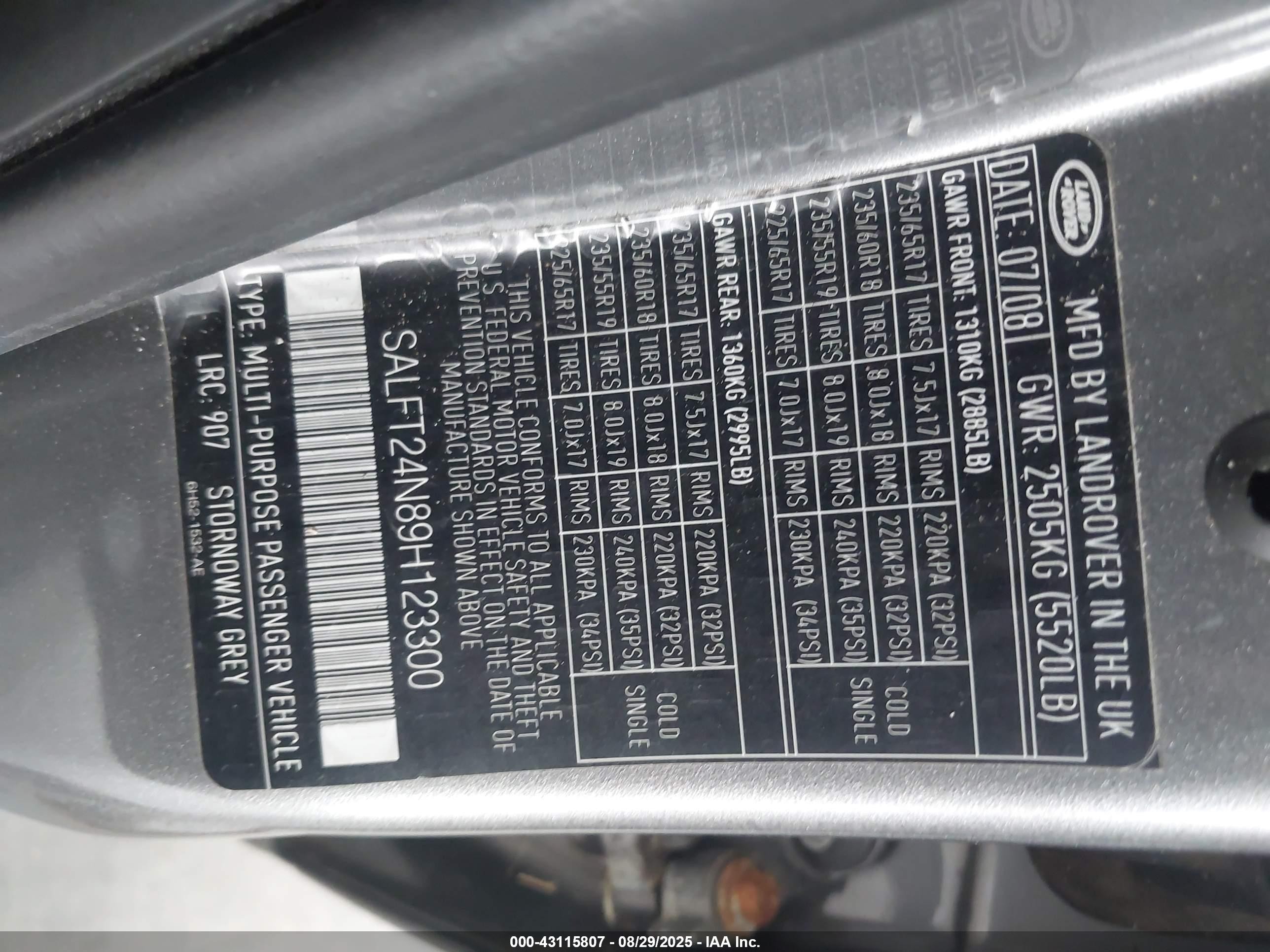 2009 Land Rover Lr2 Hse Серый vin: SALFT24N89H123300