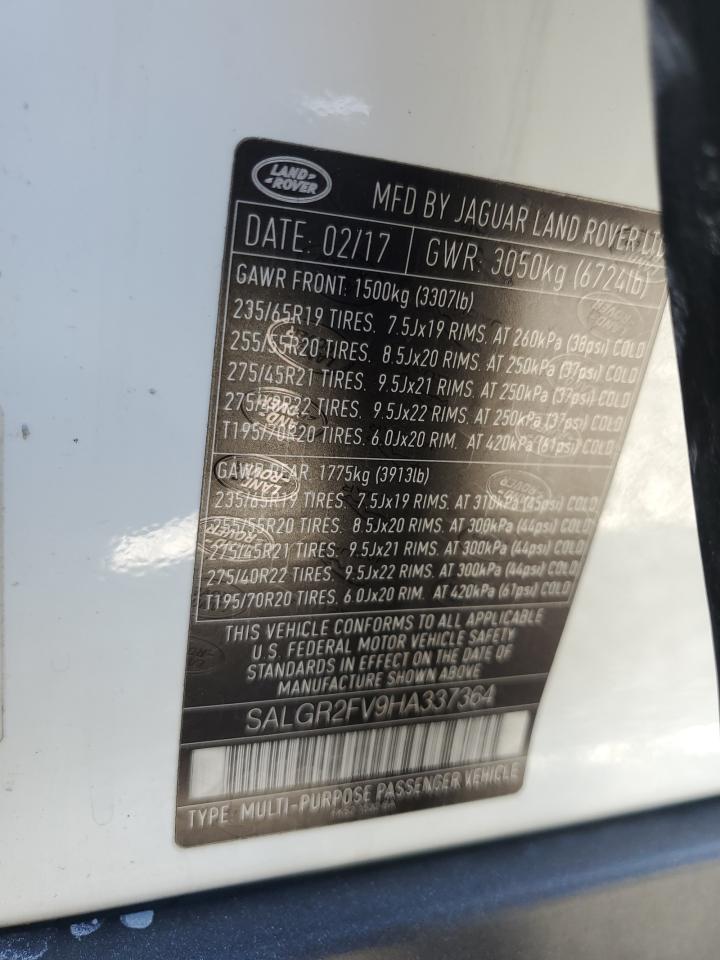 2017 Land Rover Range Rover White vin: SALGR2FV9HA337364