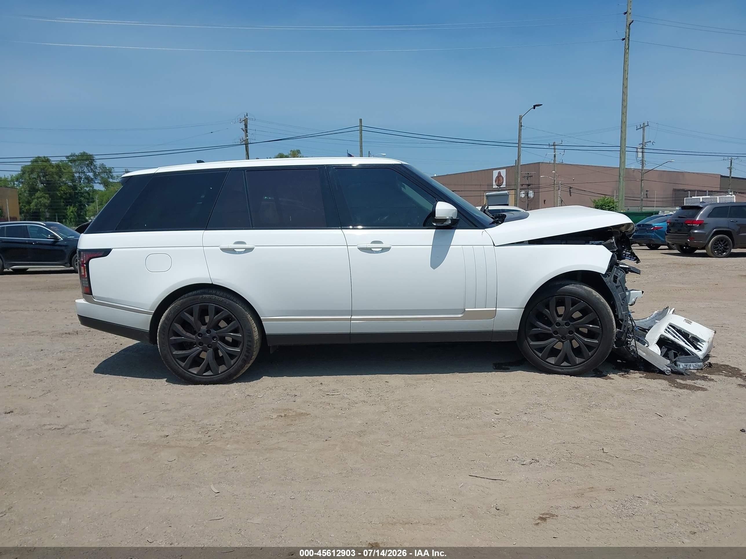 2015 Land Rover Range Rover 3.0l V6 Supercharged White vin: SALGR2VF6FA238654
