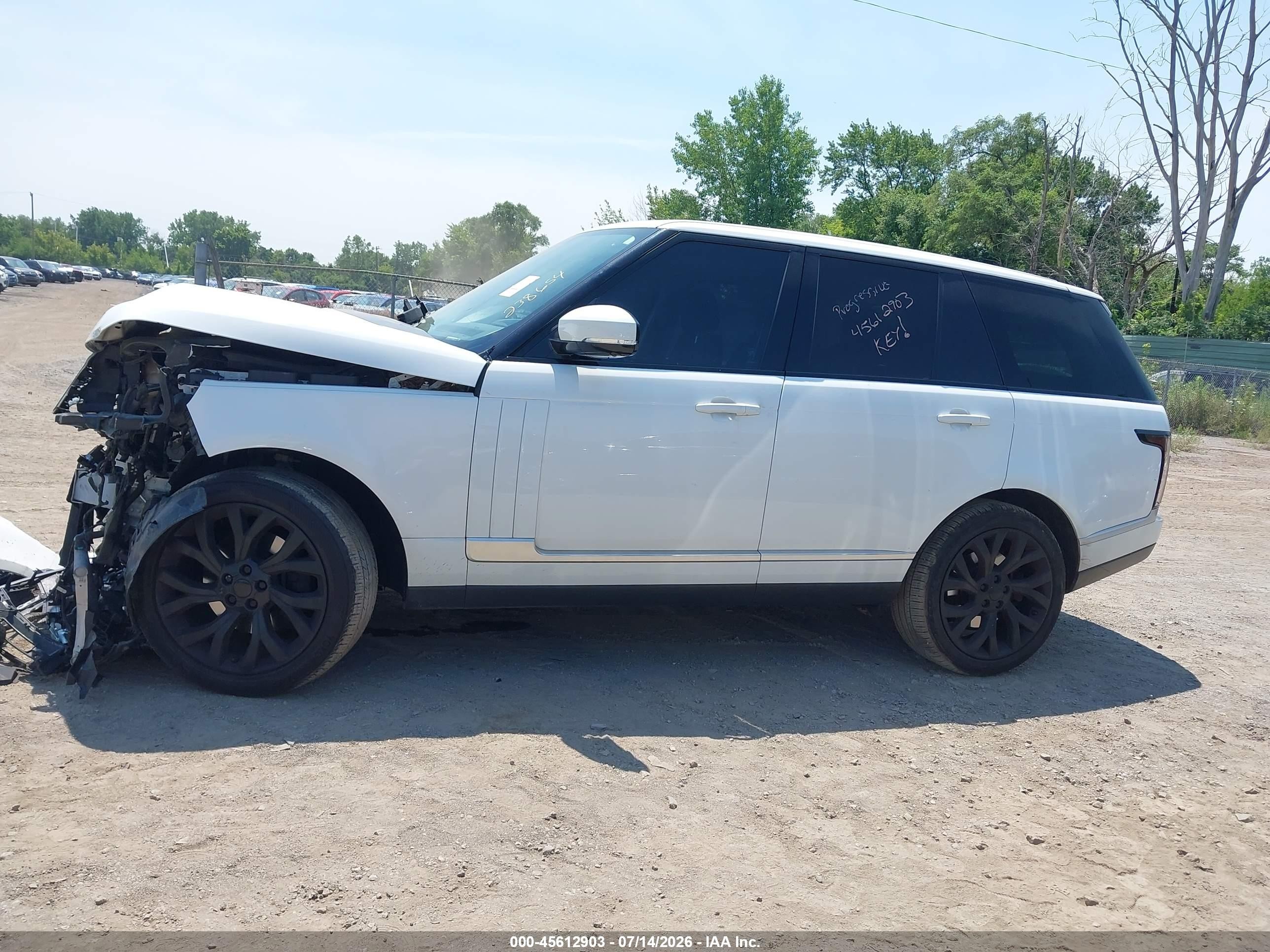 2015 Land Rover Range Rover 3.0l V6 Supercharged White vin: SALGR2VF6FA238654