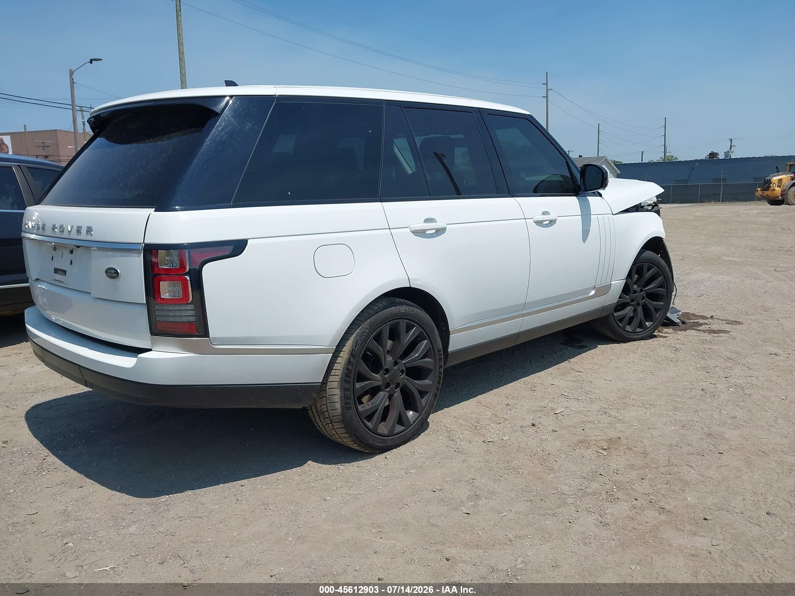 2015 Land Rover Range Rover 3.0l V6 Supercharged White vin: SALGR2VF6FA238654