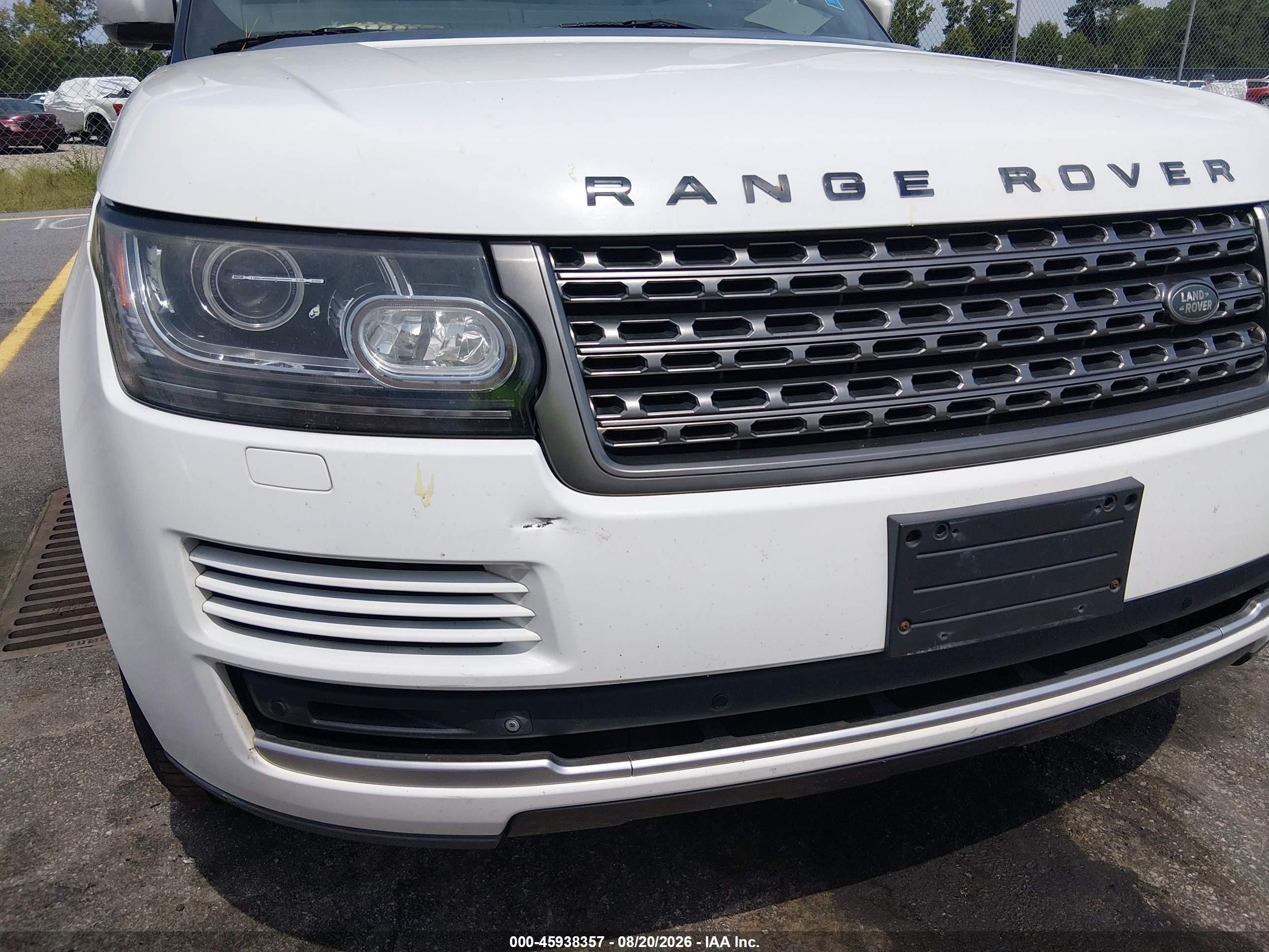 2014 Land Rover Range Rover 3.0l V6 Supercharged White vin: SALGR2WFXEA143057
