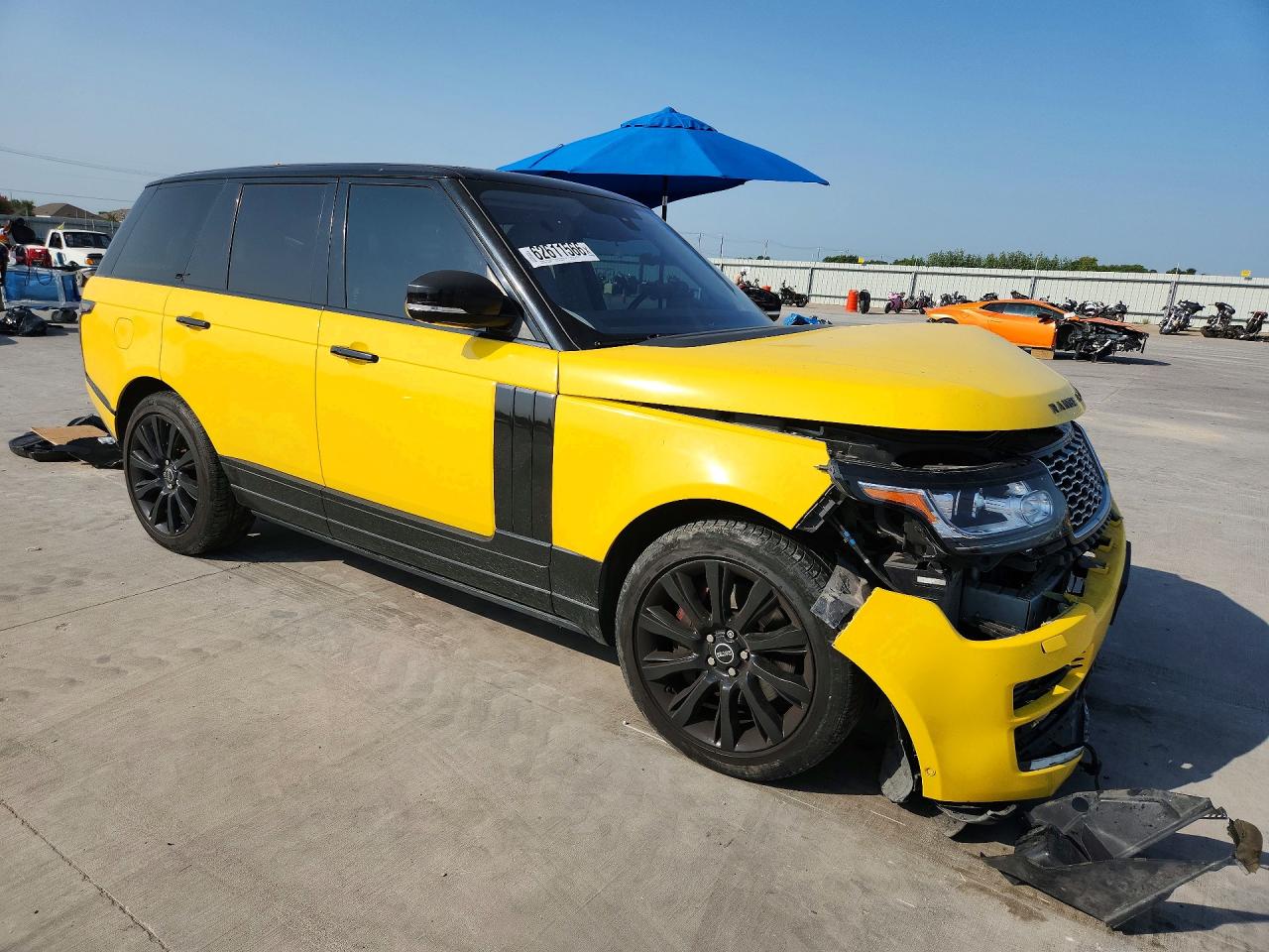 2015 Land Rover Range Rover Supercharged Yellow vin: SALGS2TF4FA238613