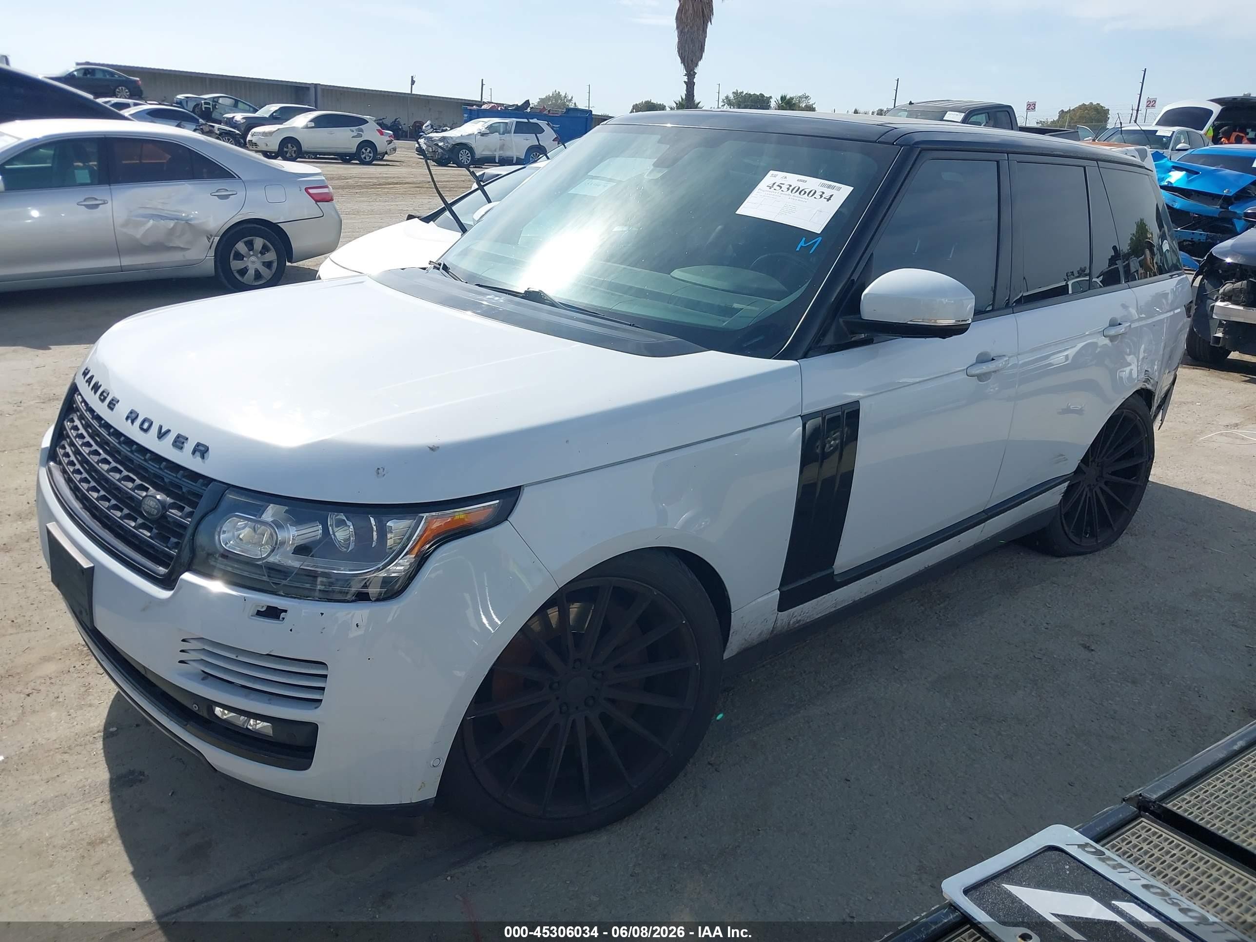 2015 Land Rover Range Rover 5.0l V8 Supercharged White vin: SALGS2TF9FA236419