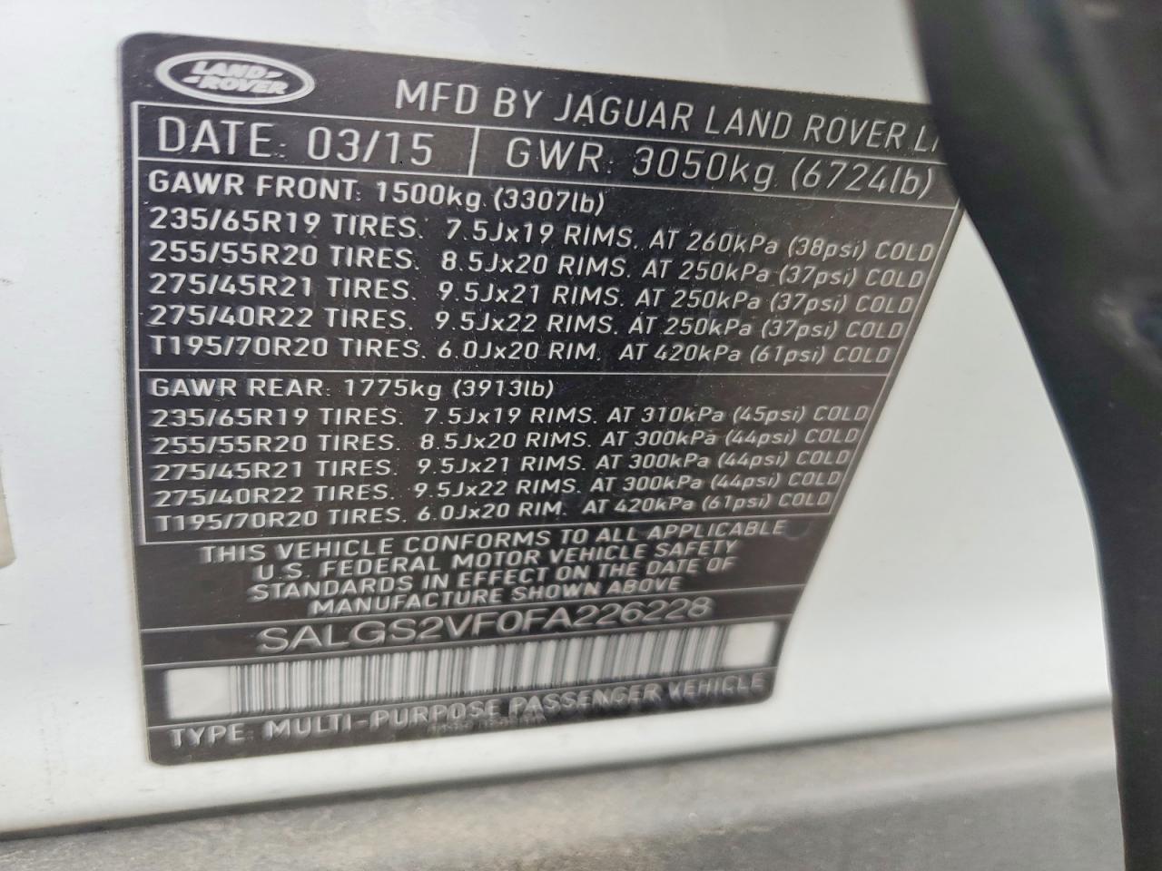 2015 Land Rover Range Rover Hse White vin: SALGS2VF0FA226228