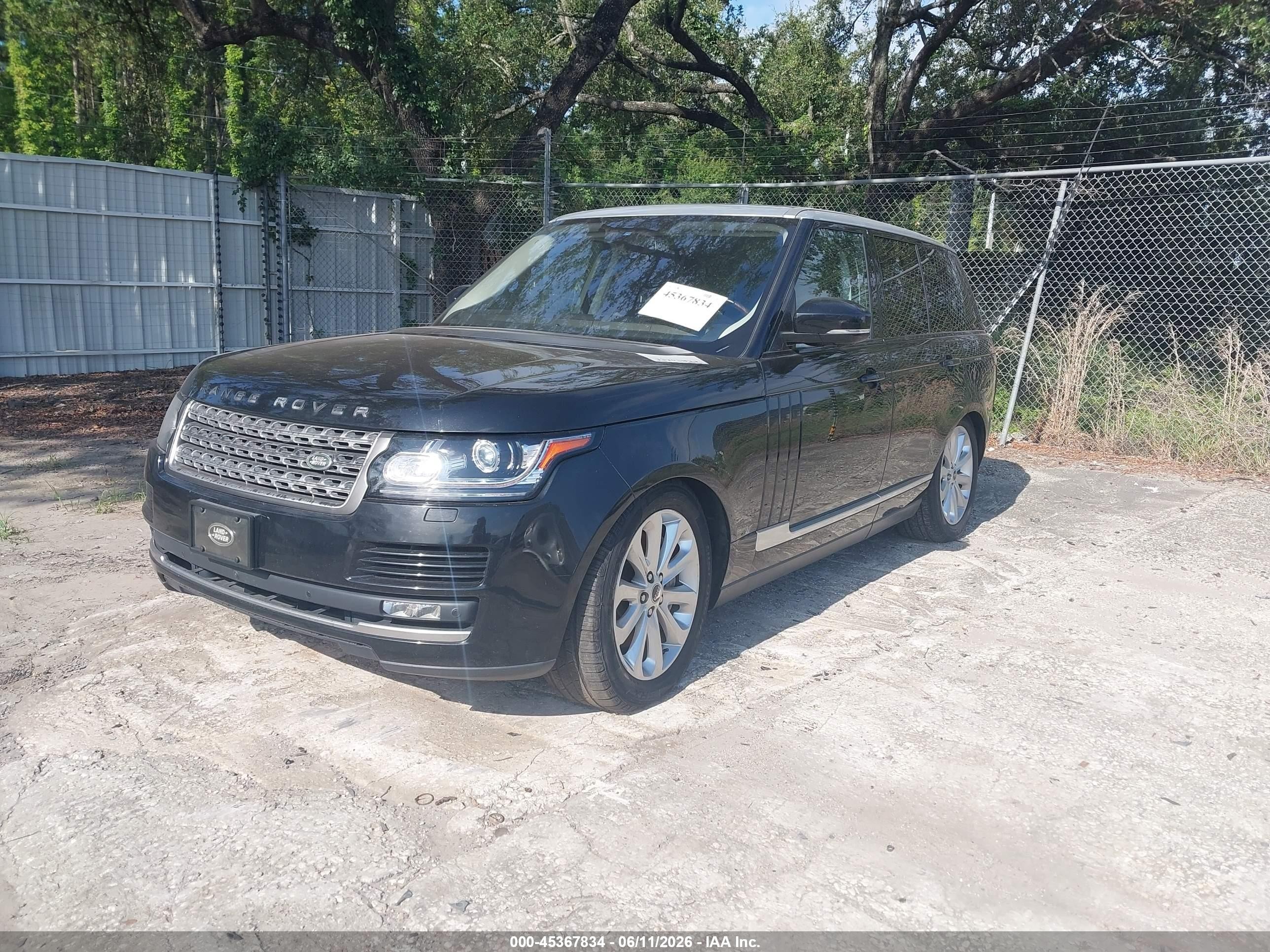 2016 Land Rover Range Rover 3.0l V6 Supercharged Hse Black vin: SALGS2VF1GA264259