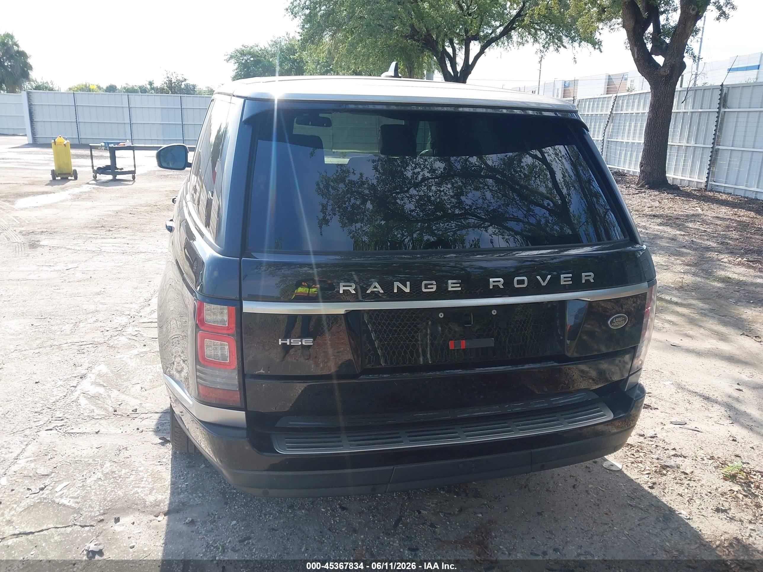 2016 Land Rover Range Rover 3.0l V6 Supercharged Hse Black vin: SALGS2VF1GA264259