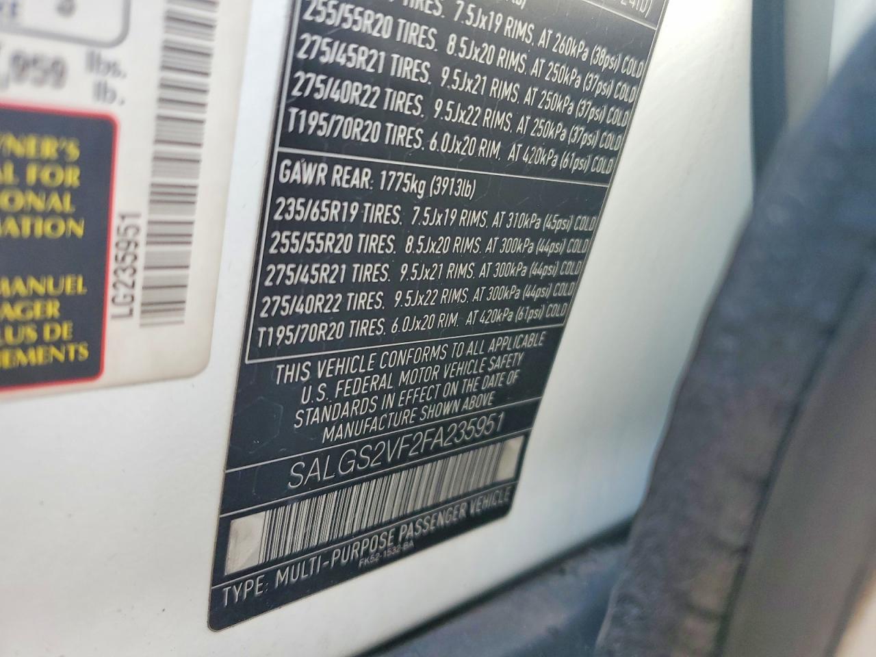 2015 Land Rover Range Rover Hse White vin: SALGS2VF2FA235951