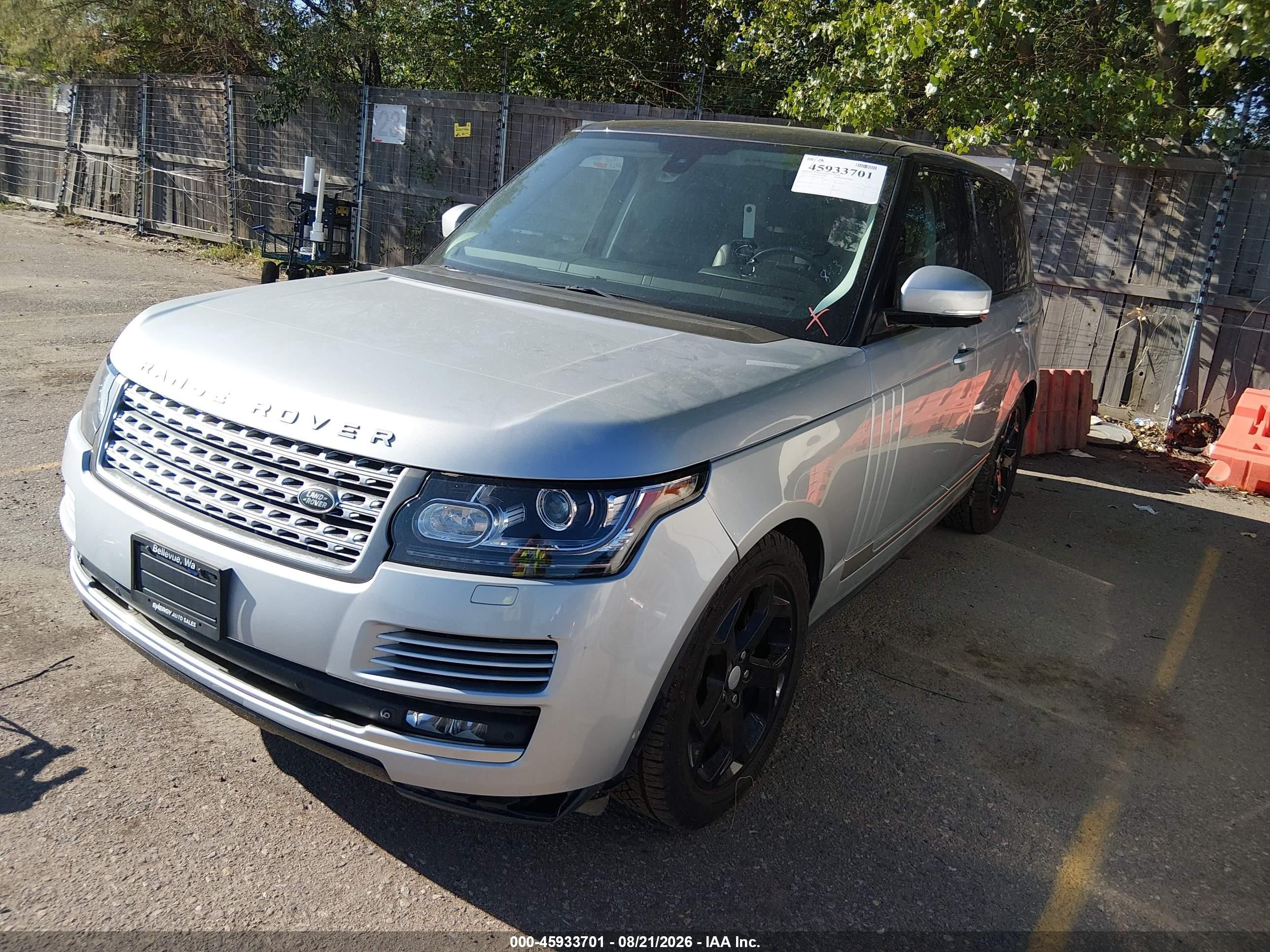2015 Land Rover Range Rover 3.0l V6 Supercharged Hse Gray vin: SALGS2VF9FA241150
