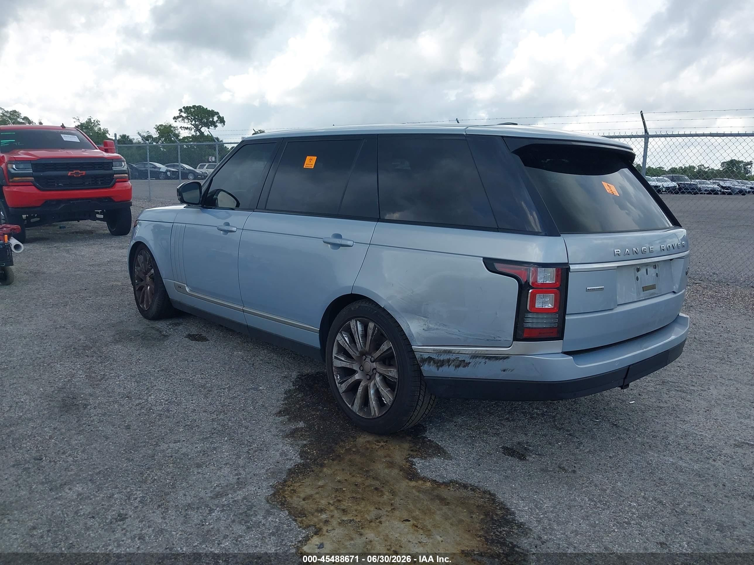 2014 Land Rover Range Rover 5.0l V8 Supercharged Light Blue vin: SALGS3TF1EA193182