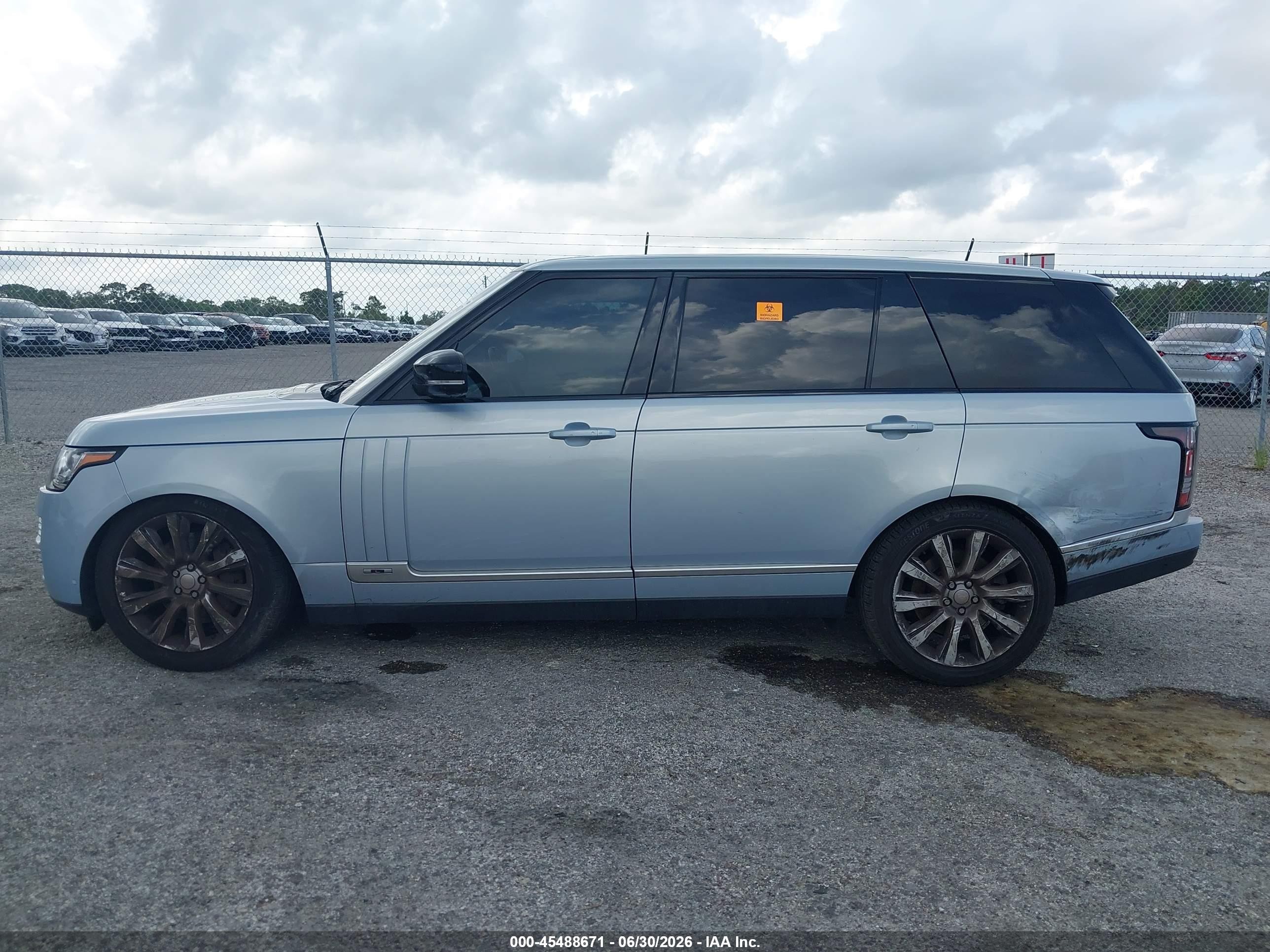 2014 Land Rover Range Rover 5.0l V8 Supercharged Light Blue vin: SALGS3TF1EA193182