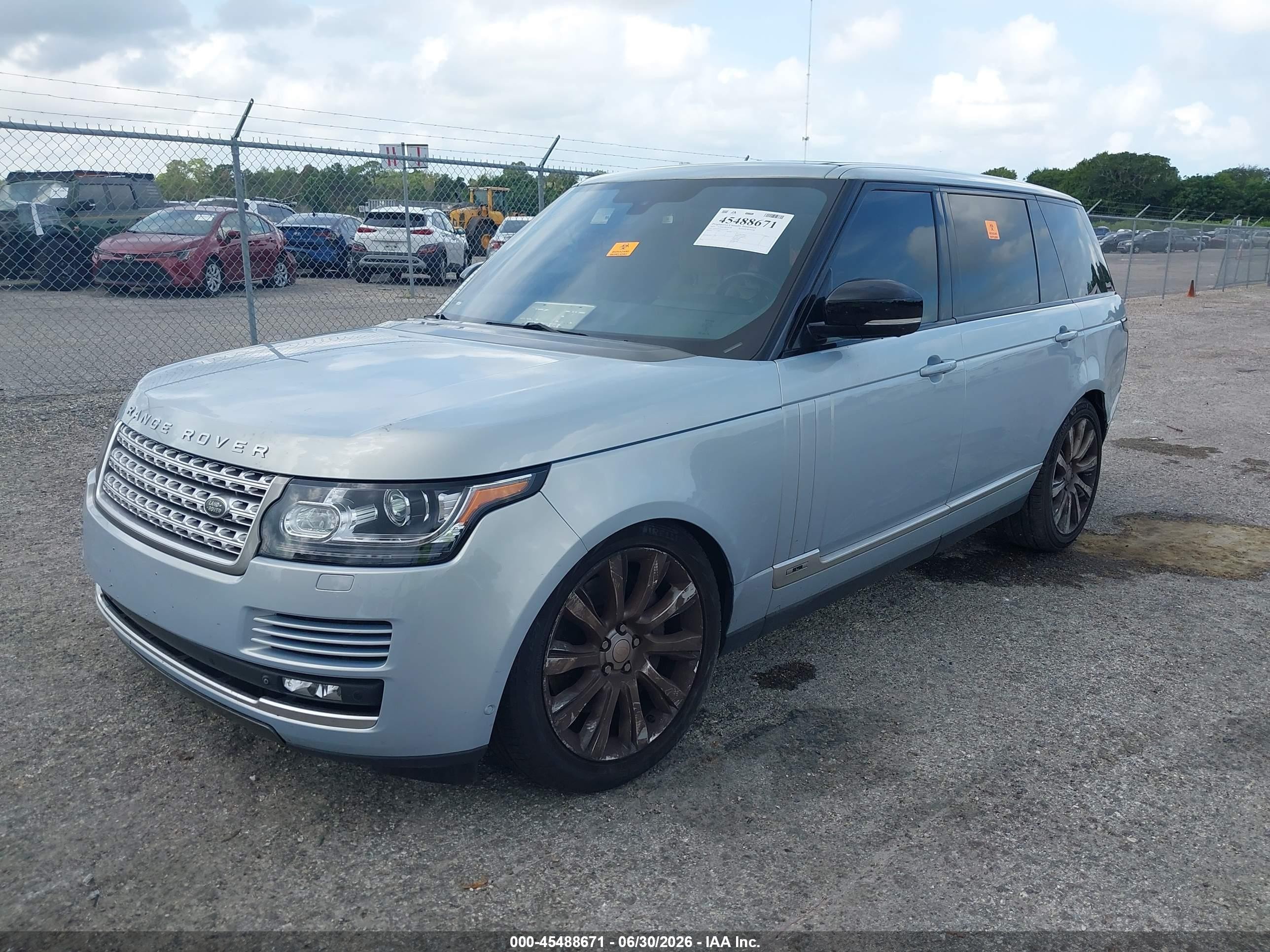 2014 Land Rover Range Rover 5.0l V8 Supercharged Light Blue vin: SALGS3TF1EA193182