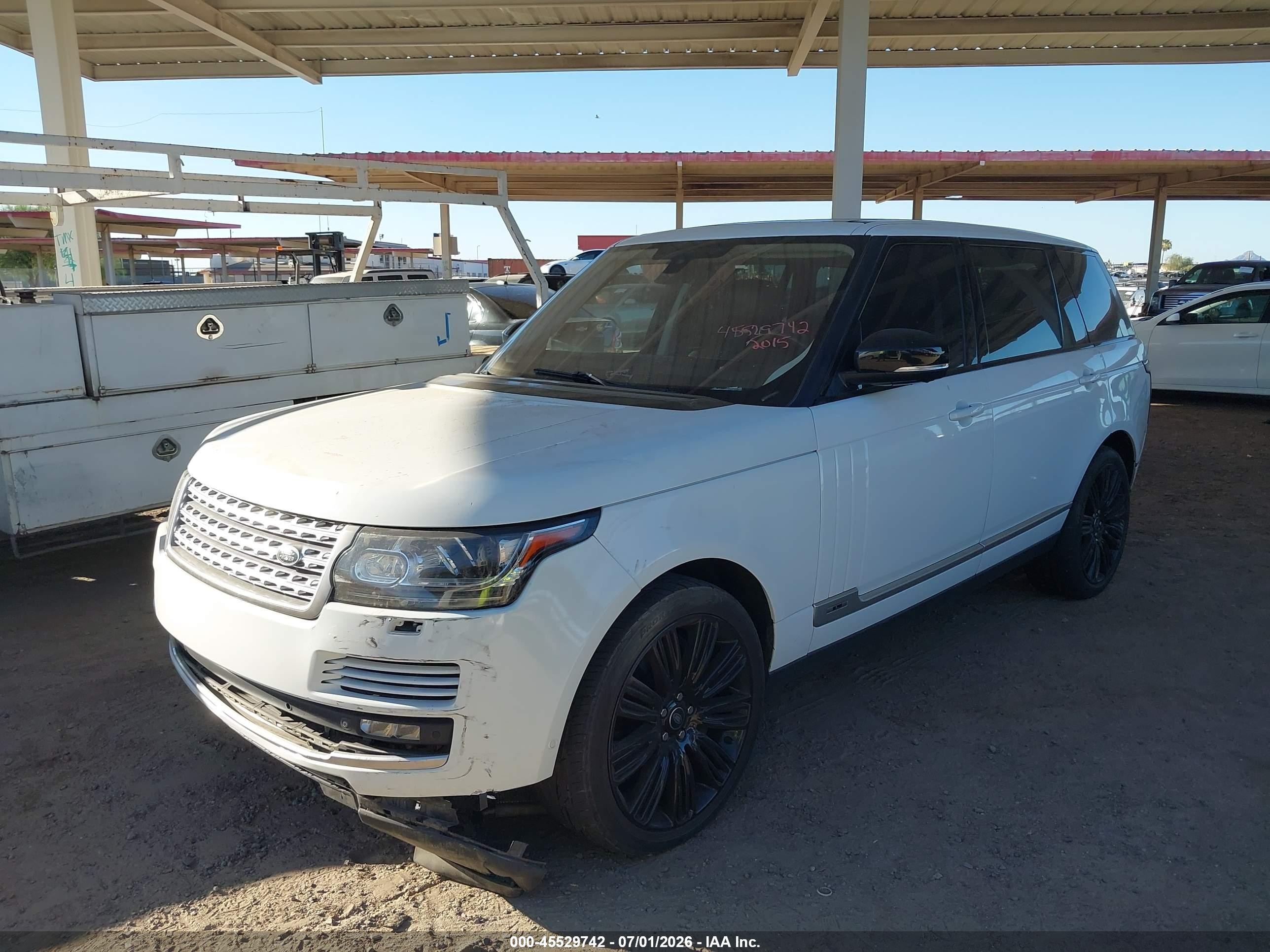 2015 Land Rover Range Rover 5.0l V8 Supercharged White vin: SALGS3TF2FA239992