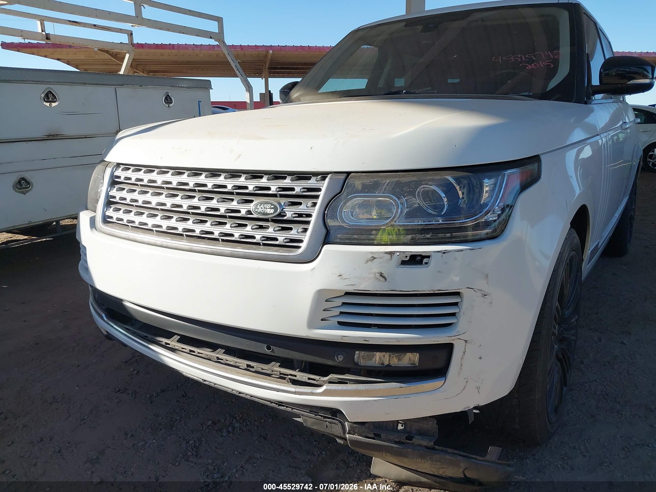 2015 Land Rover Range Rover 5.0l V8 Supercharged White vin: SALGS3TF2FA239992