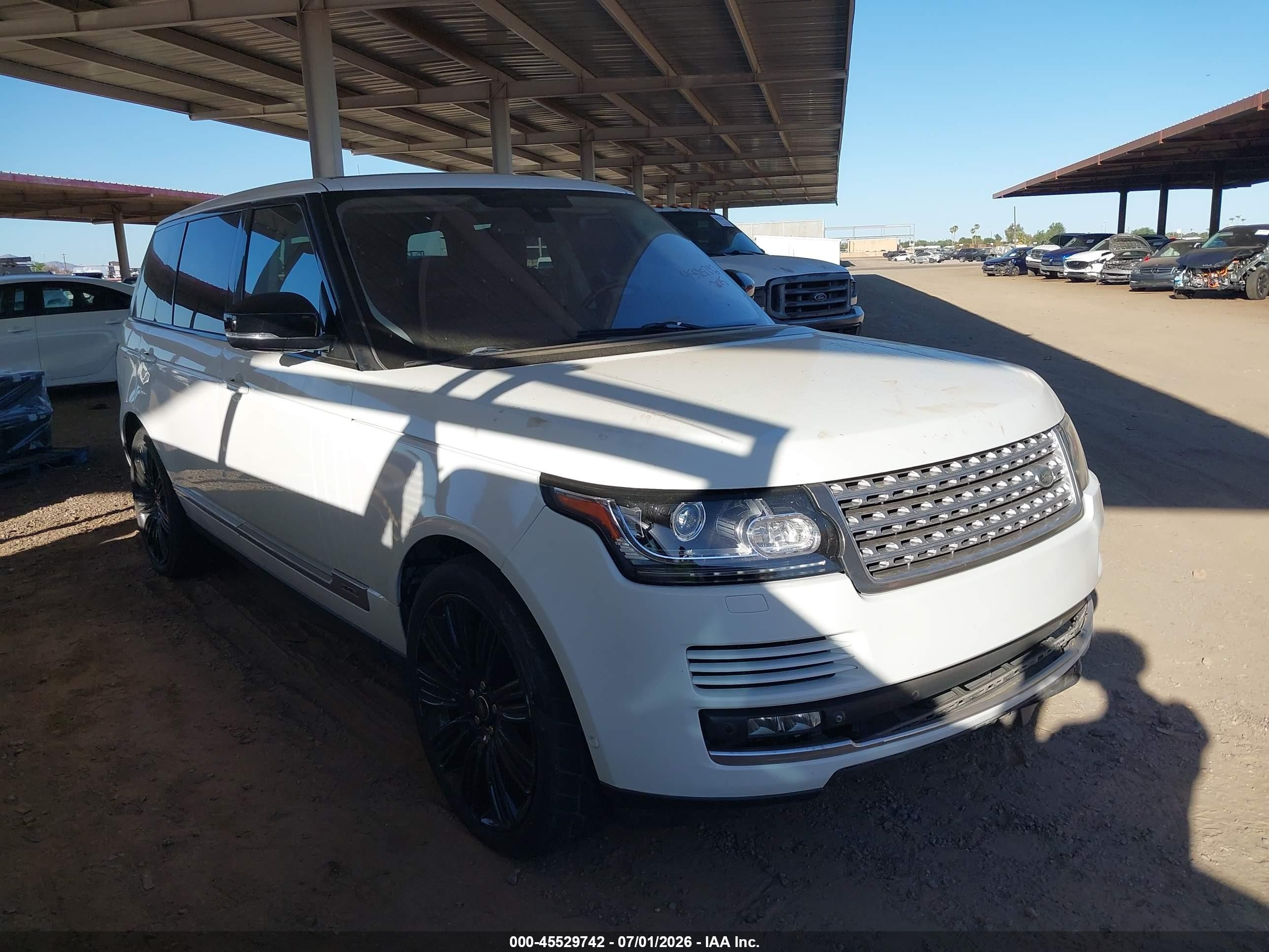 2015 Land Rover Range Rover 5.0l V8 Supercharged White vin: SALGS3TF2FA239992