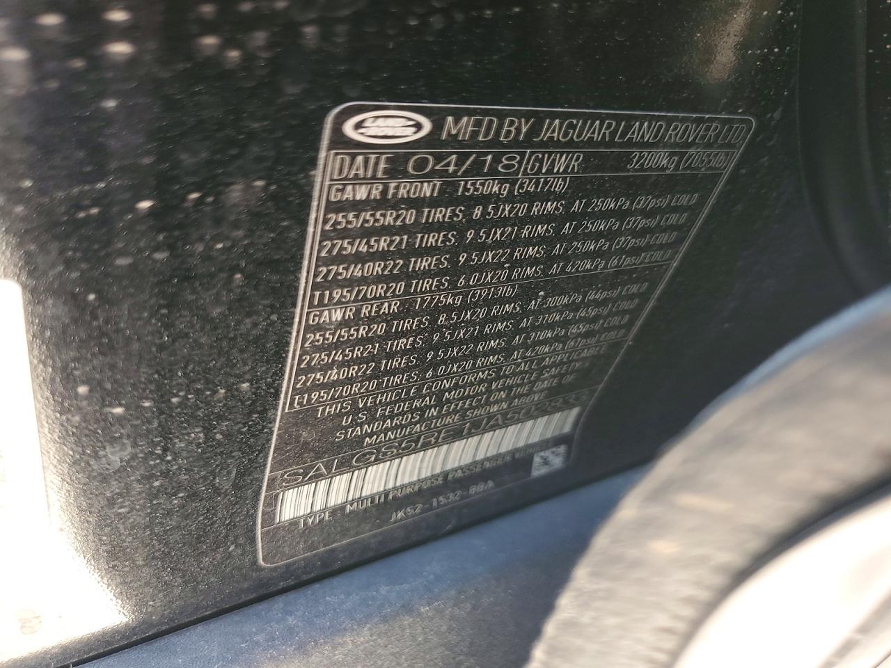 2018 Land Rover Range Rover Supercharged Black vin: SALGS5RE1JA502833