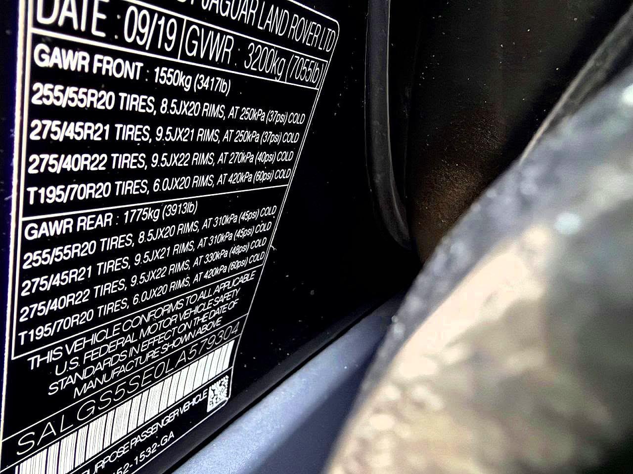 2020 Land Rover Range Rover P525 Hse Black vin: SALGS5SE0LA579304