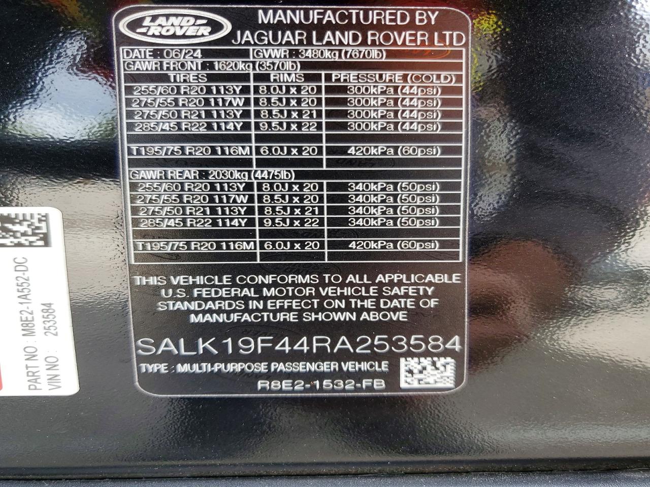 2024 Land Rover Range Rover Autobiography Gray vin: SALK19F44RA253584