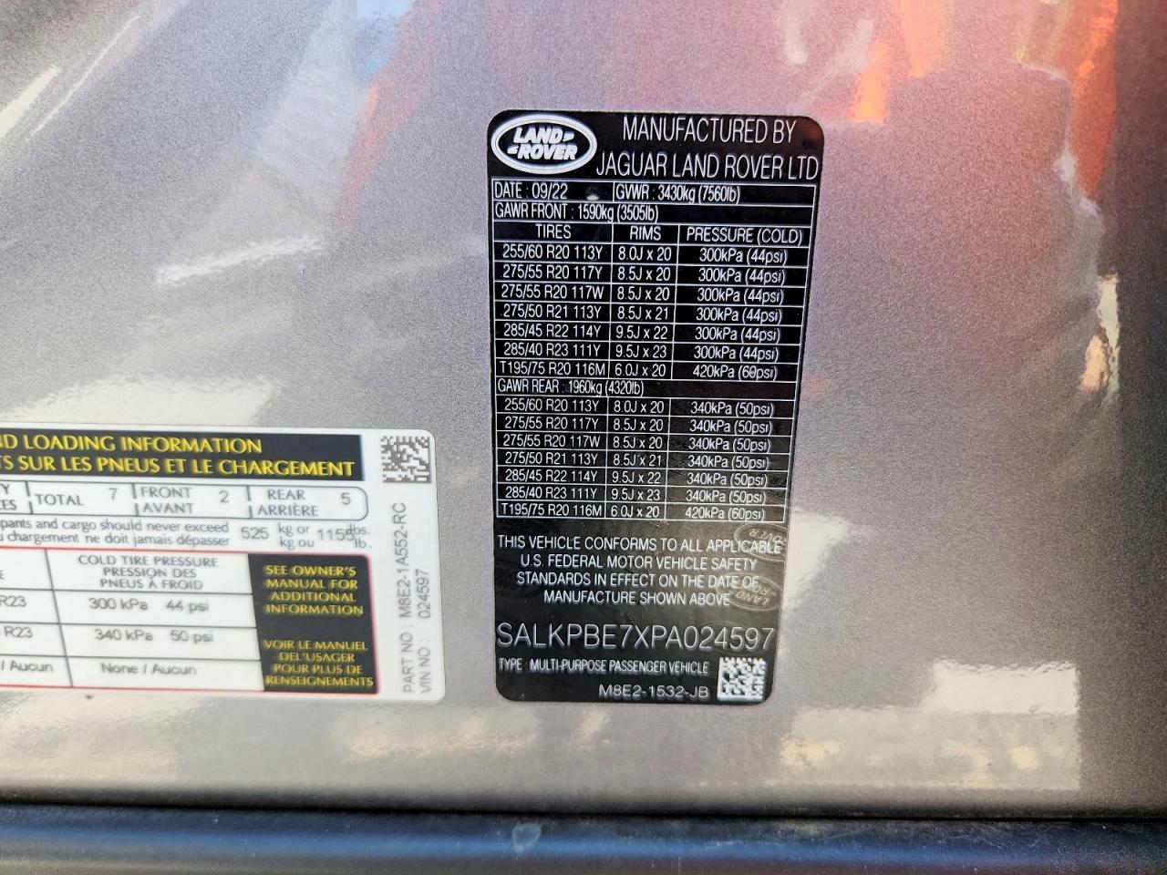 2023 Land Rover Range Rover Se Gray vin: SALKPBE7XPA024597