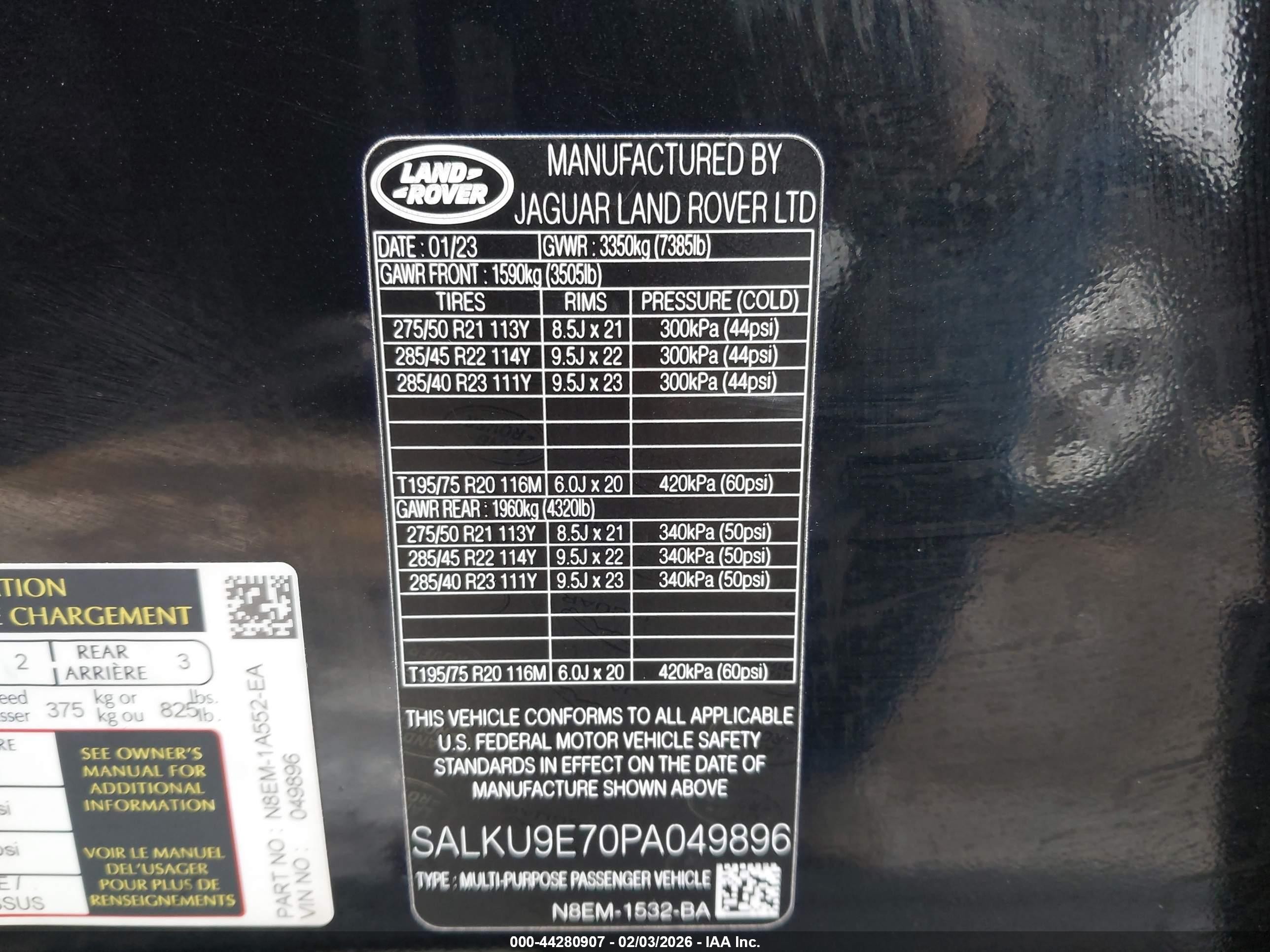 2023 Land Rover Range Rover Sv Black vin: SALKU9E70PA049896
