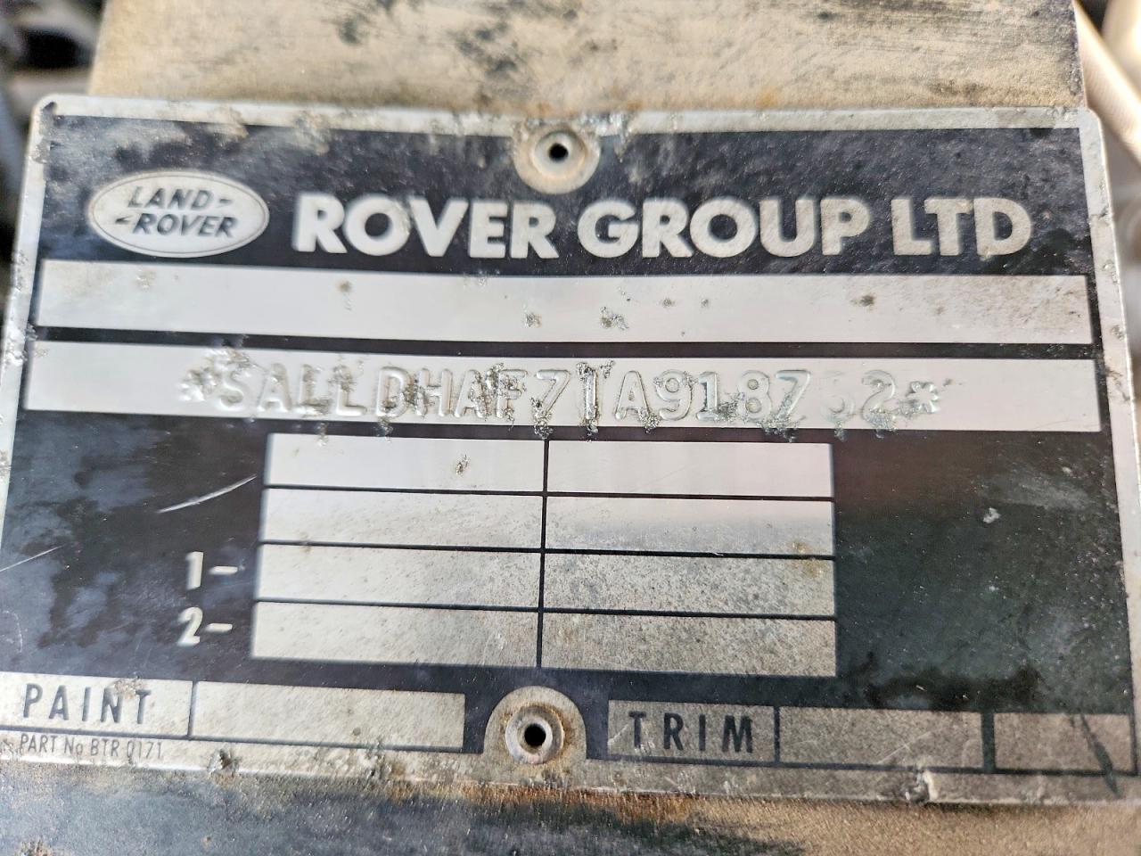 1992 Land Rover Defender Black vin: SALLDHAF71A918752