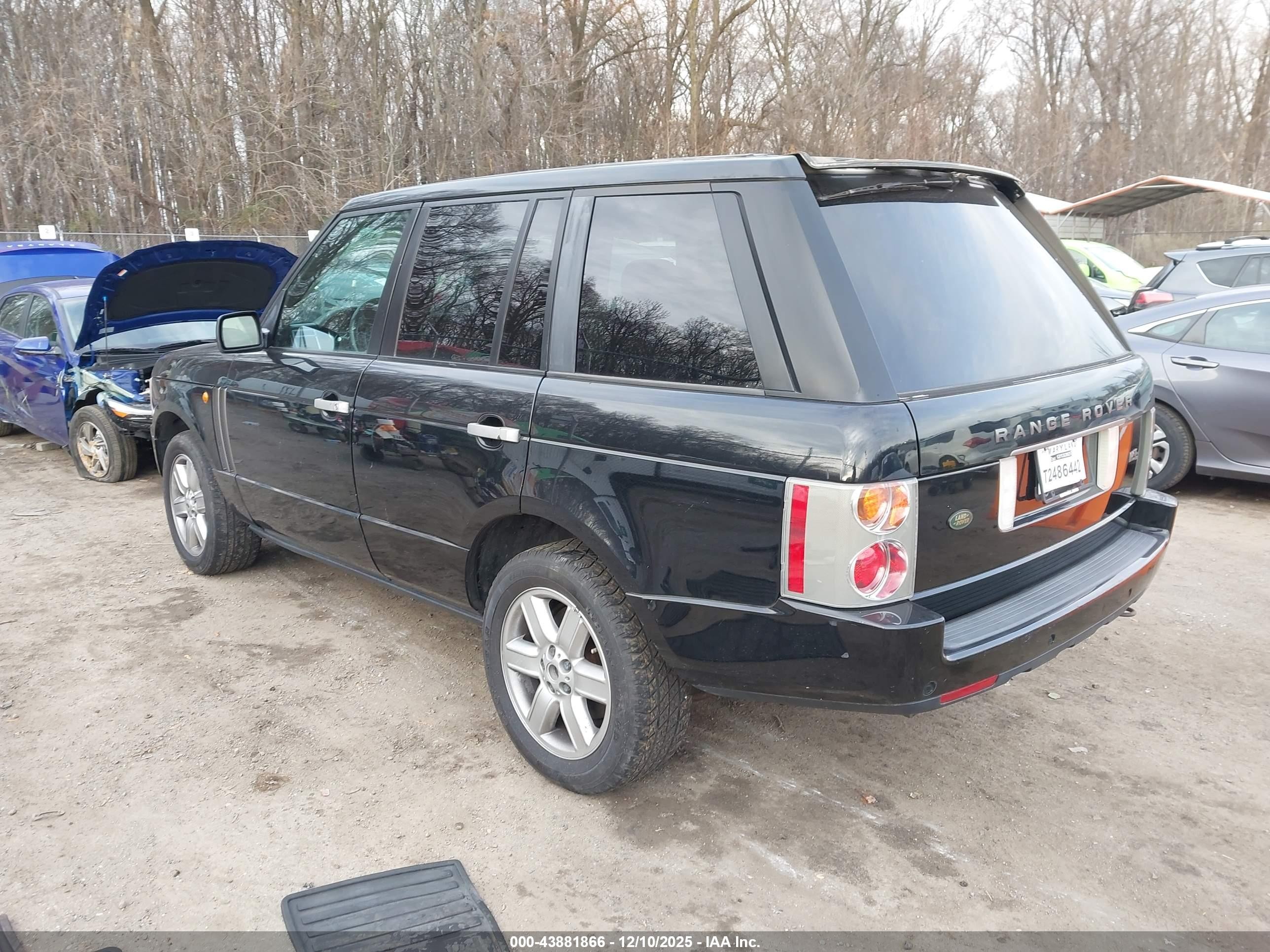2003 Land Rover Range Rover Hse Black vin: SALMB11423A109117